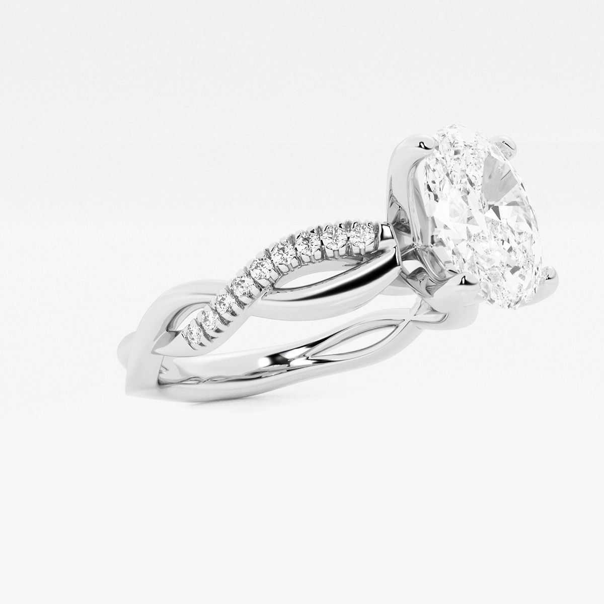 Additional Image 1 for  1 5/8 ctw Oval Lab Grown Diamond Intertwined Engagement Ring