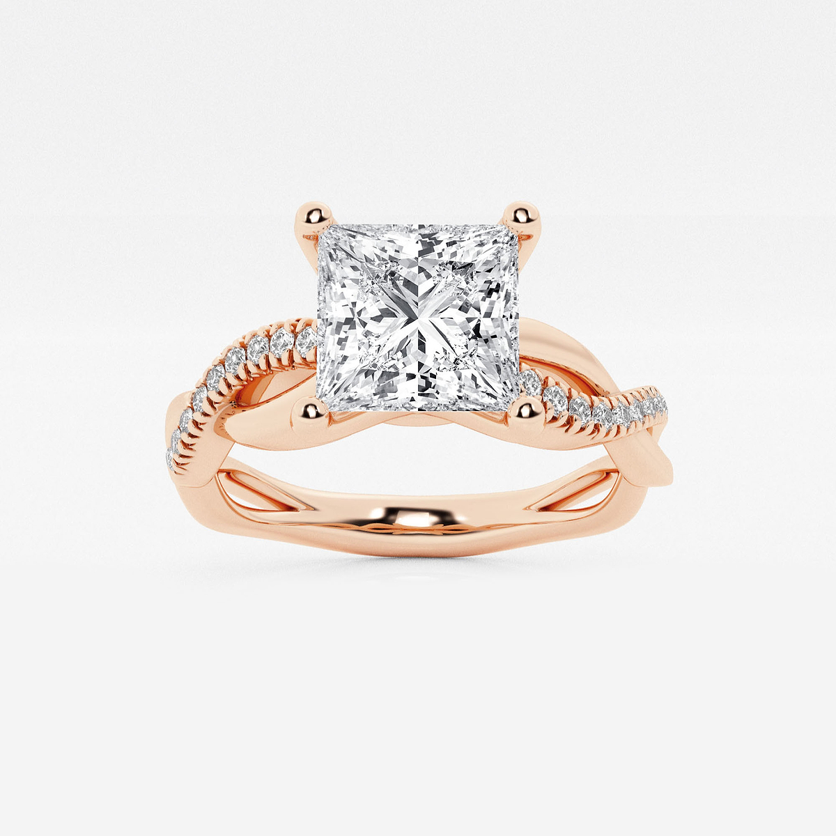 2 1/8 ctw Princess Lab Grown Diamond Intertwined Engagement Ring