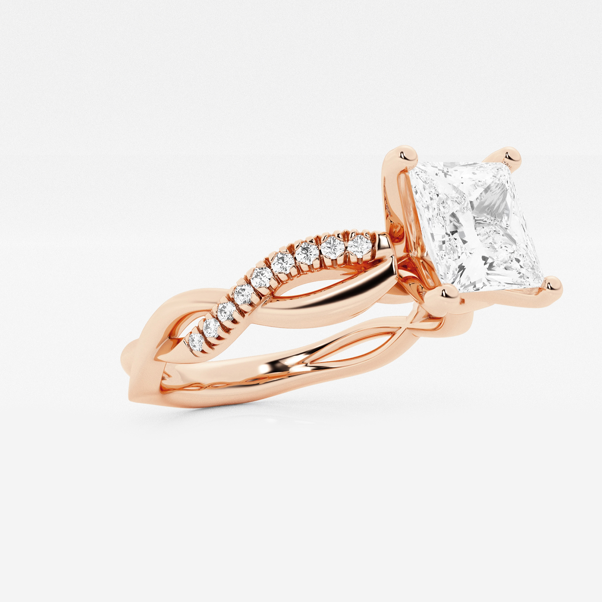 Additional Image 1 for  2 1/8 ctw Princess Lab Grown Diamond Intertwined Engagement Ring
