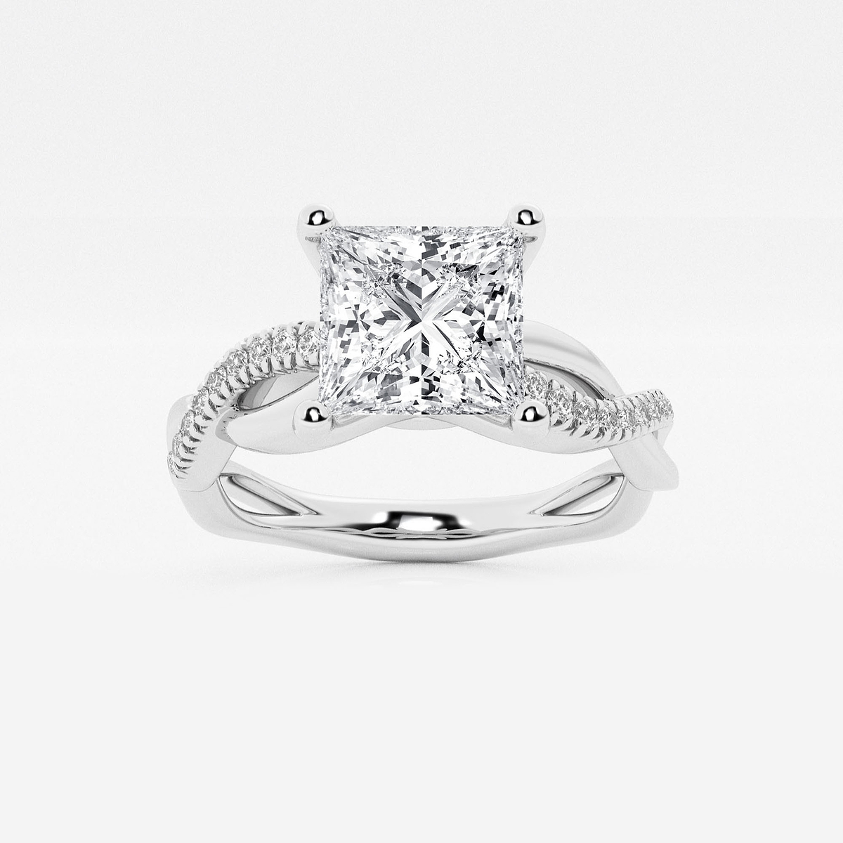 2 1/8 ctw Princess Lab Grown Diamond Intertwined Engagement Ring
