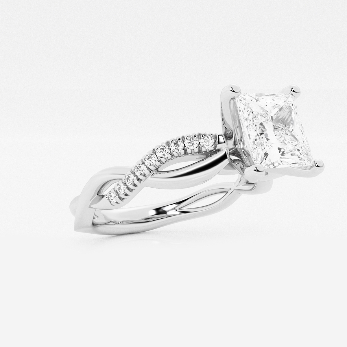 Additional Image 1 for  2 1/8 ctw Princess Lab Grown Diamond Intertwined Engagement Ring