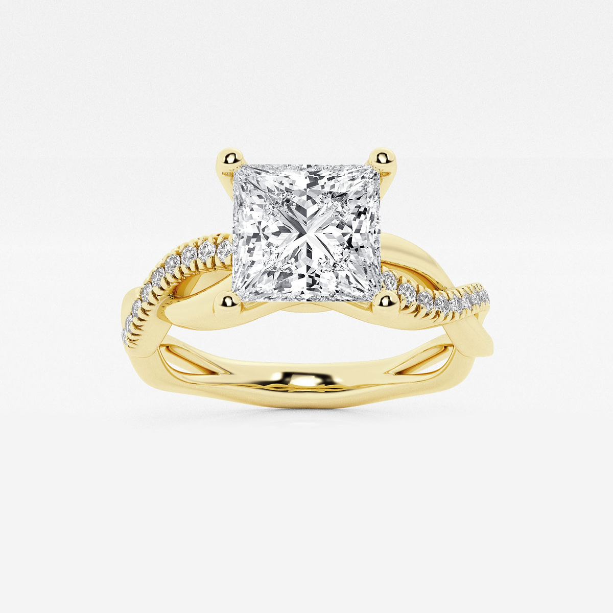 1 5/8 ctw Princess Lab Grown Diamond Intertwined Engagement Ring
