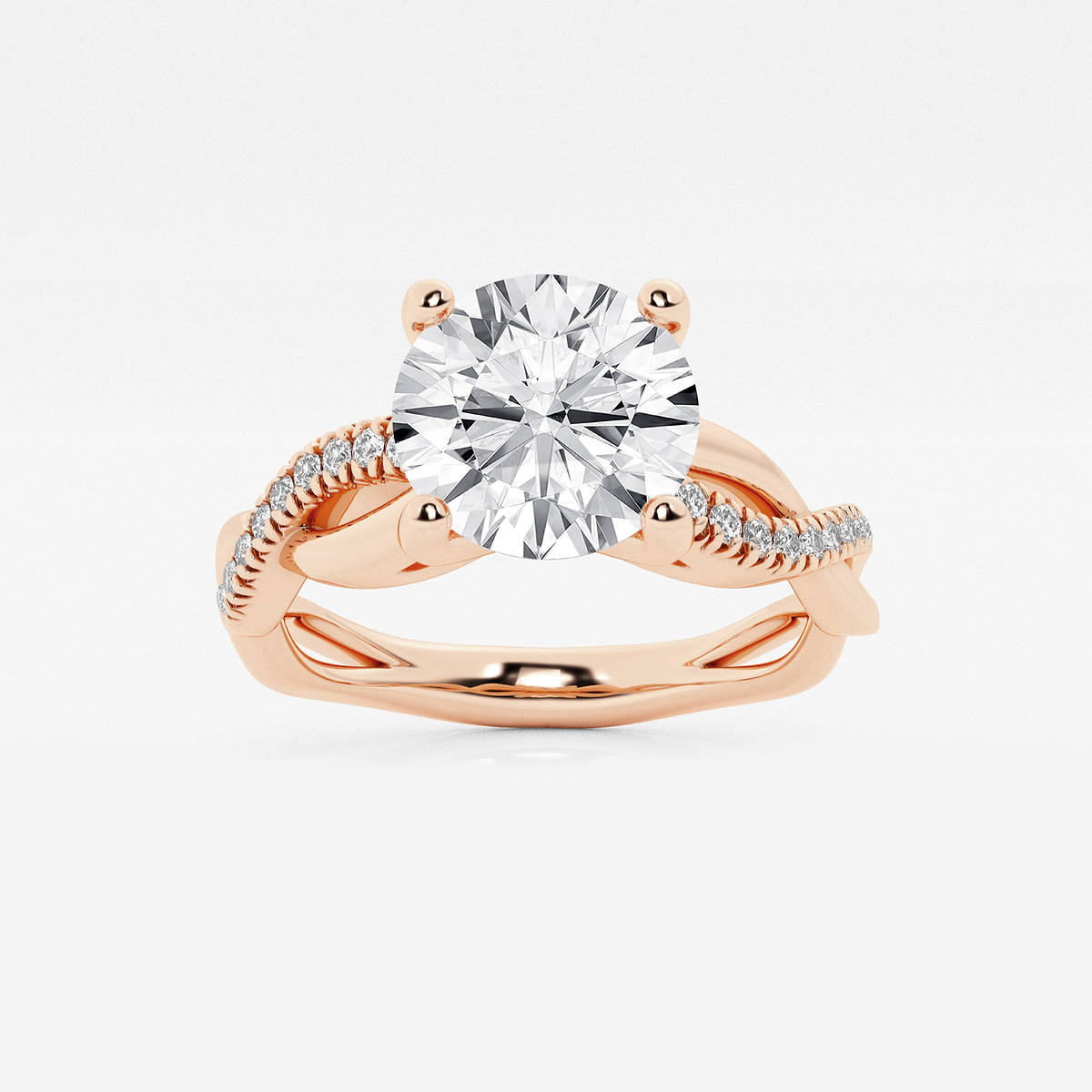 1 5/8 ctw Round Lab Grown Diamond Intertwined Engagement Ring