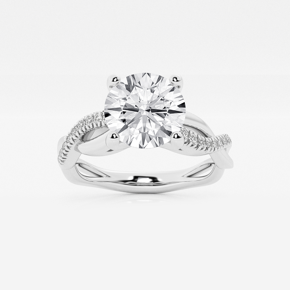 1 5/8 ctw Round Lab Grown Diamond Intertwined Engagement Ring