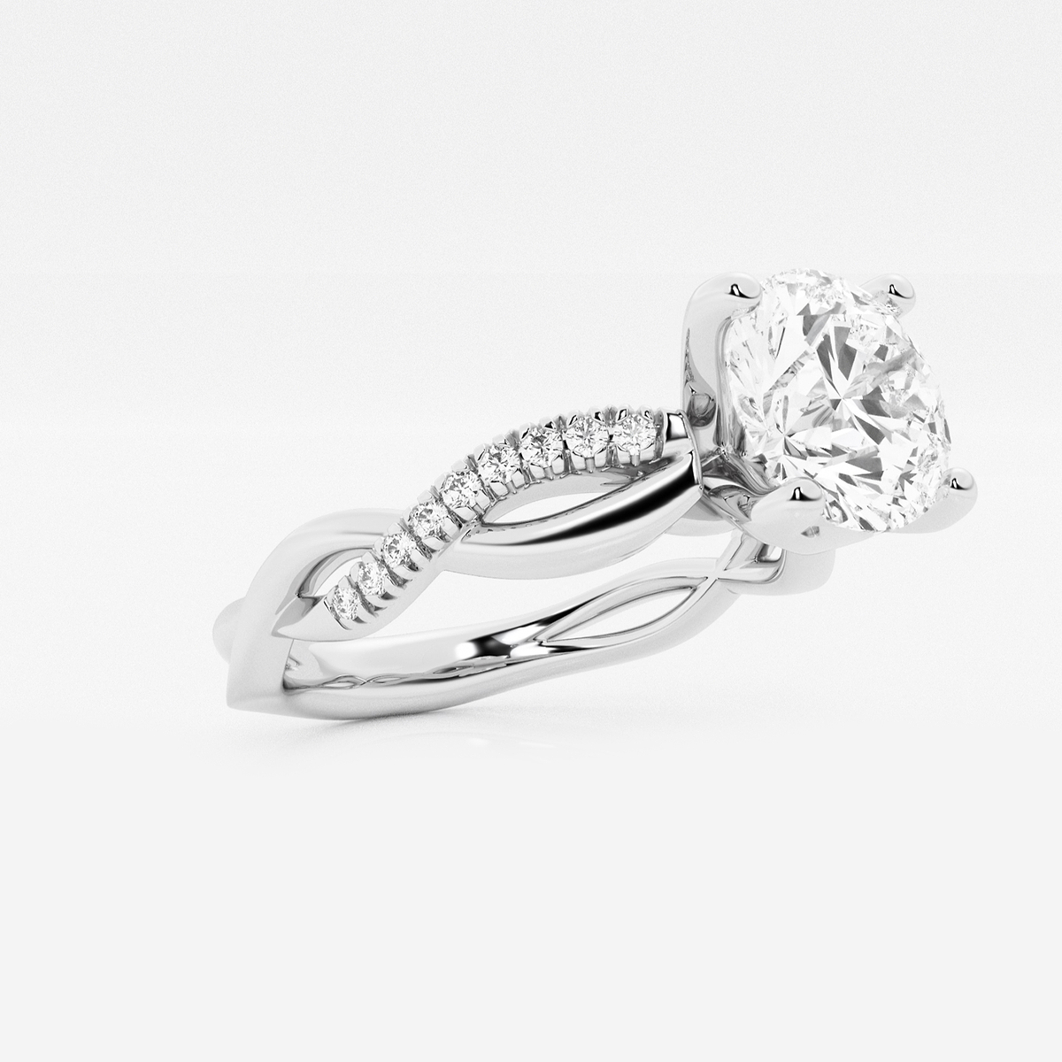 Additional Image 1 for  1 5/8 ctw Round Lab Grown Diamond Intertwined Engagement Ring
