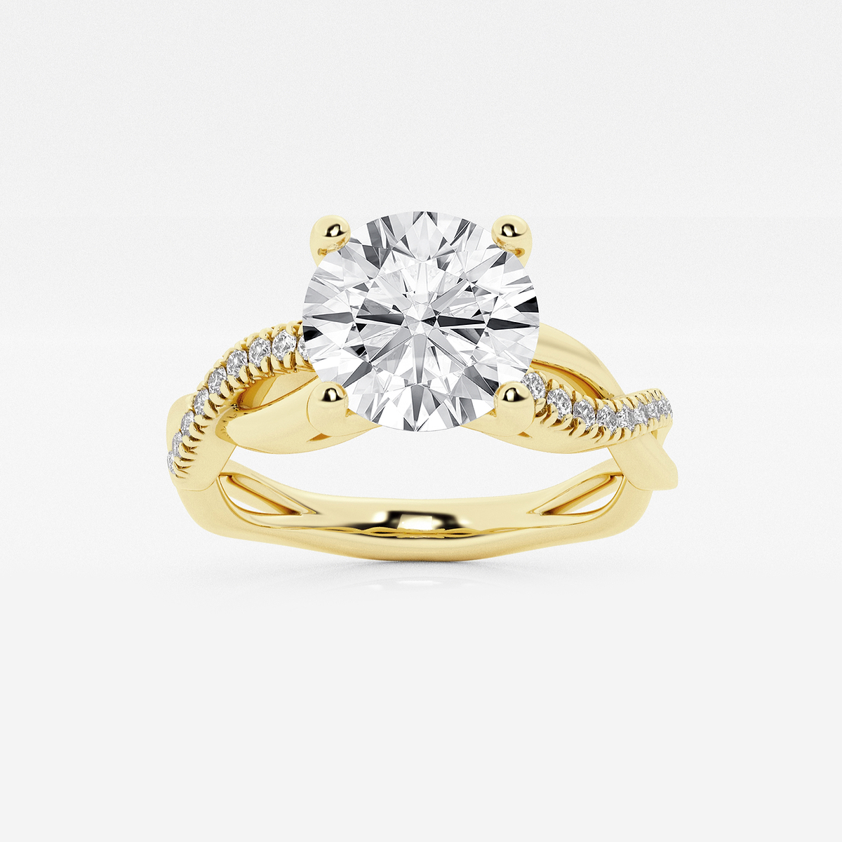 2 1/8 ctw Round Lab Grown Diamond Intertwined Engagement Ring