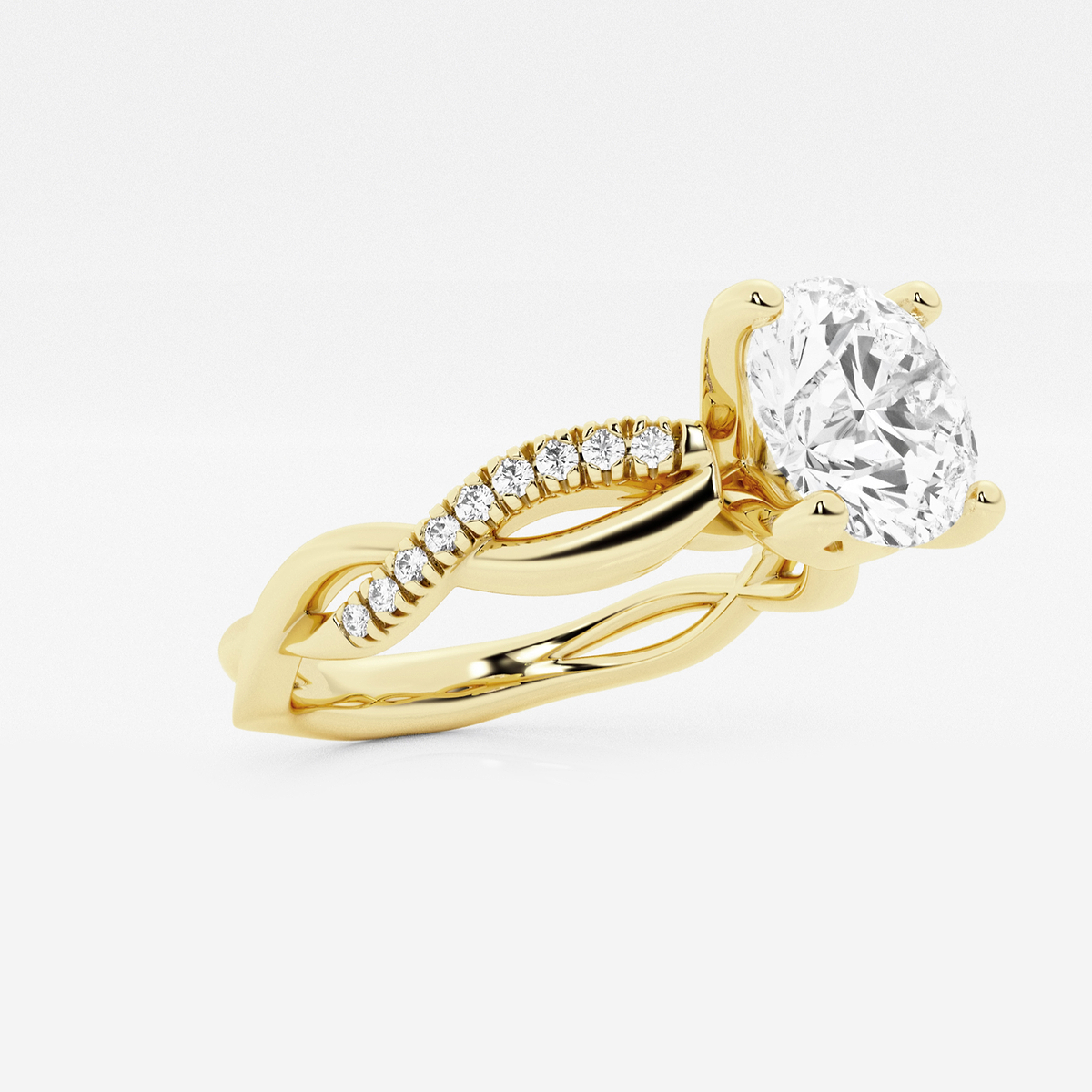 Additional Image 1 for  2 1/8 ctw Round Lab Grown Diamond Intertwined Engagement Ring