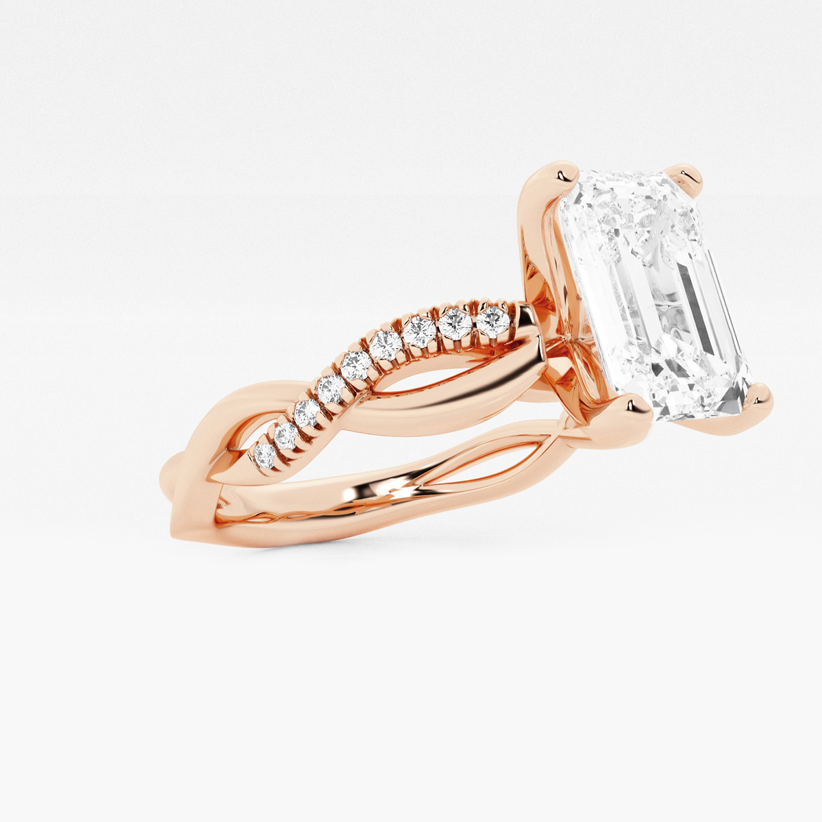 Additional Image 1 for  1 5/8 ctw Radiant Lab Grown Diamond Intertwined Engagement Ring