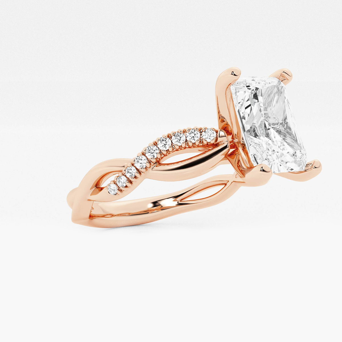 Additional Image 1 for  2 1/8 ctw Radiant Lab Grown Diamond Intertwined Engagement Ring