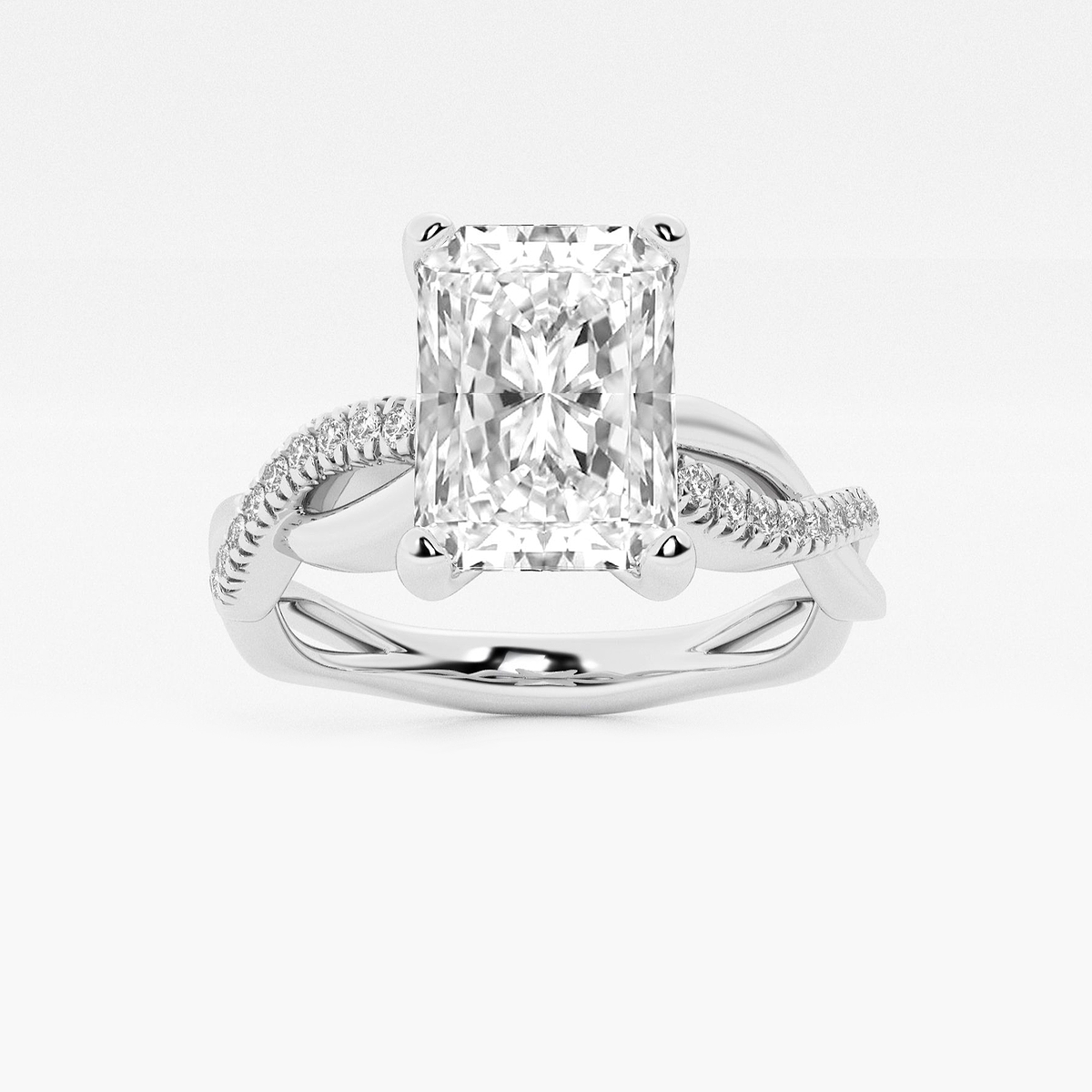 1 5/8 ctw Radiant Lab Grown Diamond Intertwined Engagement Ring