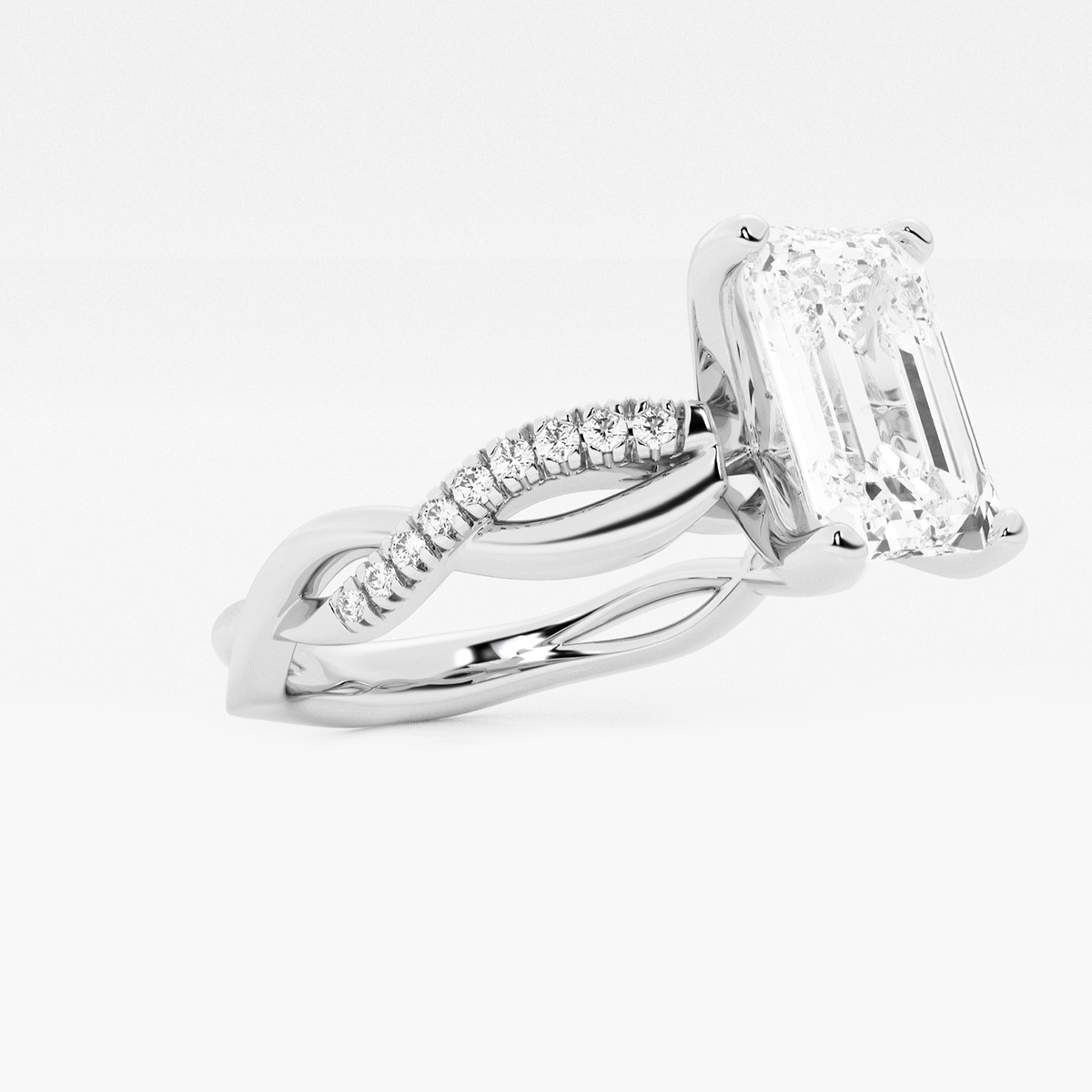 Additional Image 1 for  1 5/8 ctw Radiant Lab Grown Diamond Intertwined Engagement Ring