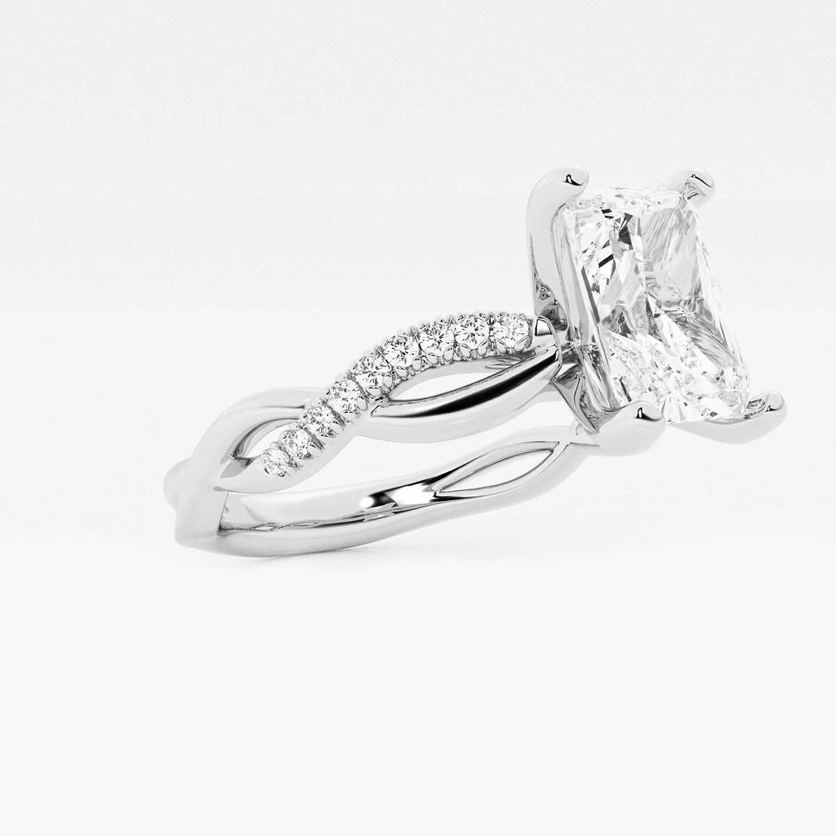 Additional Image 1 for  2 1/8 ctw Radiant Lab Grown Diamond Intertwined Engagement Ring