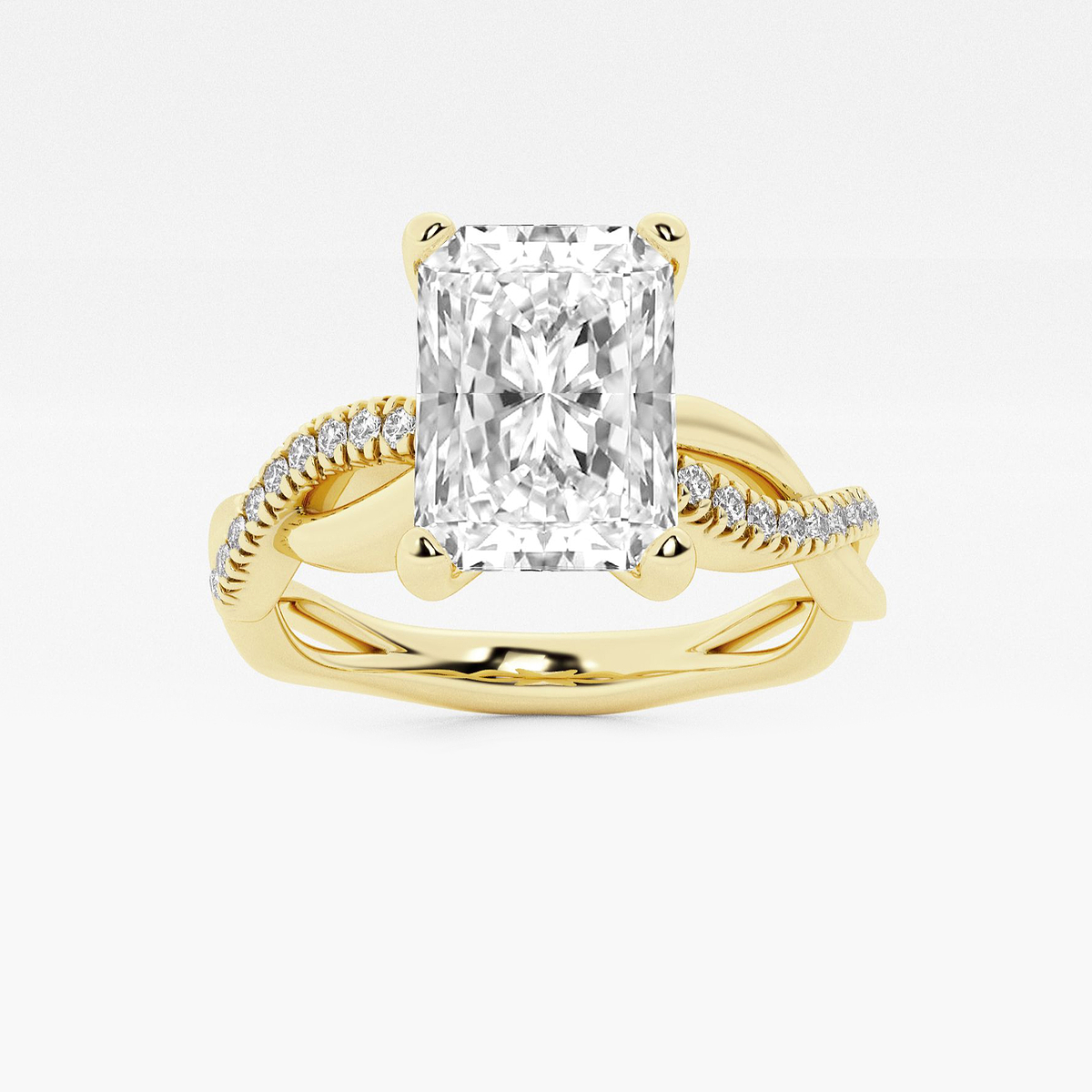 1 5/8 ctw Radiant Lab Grown Diamond Intertwined Engagement Ring