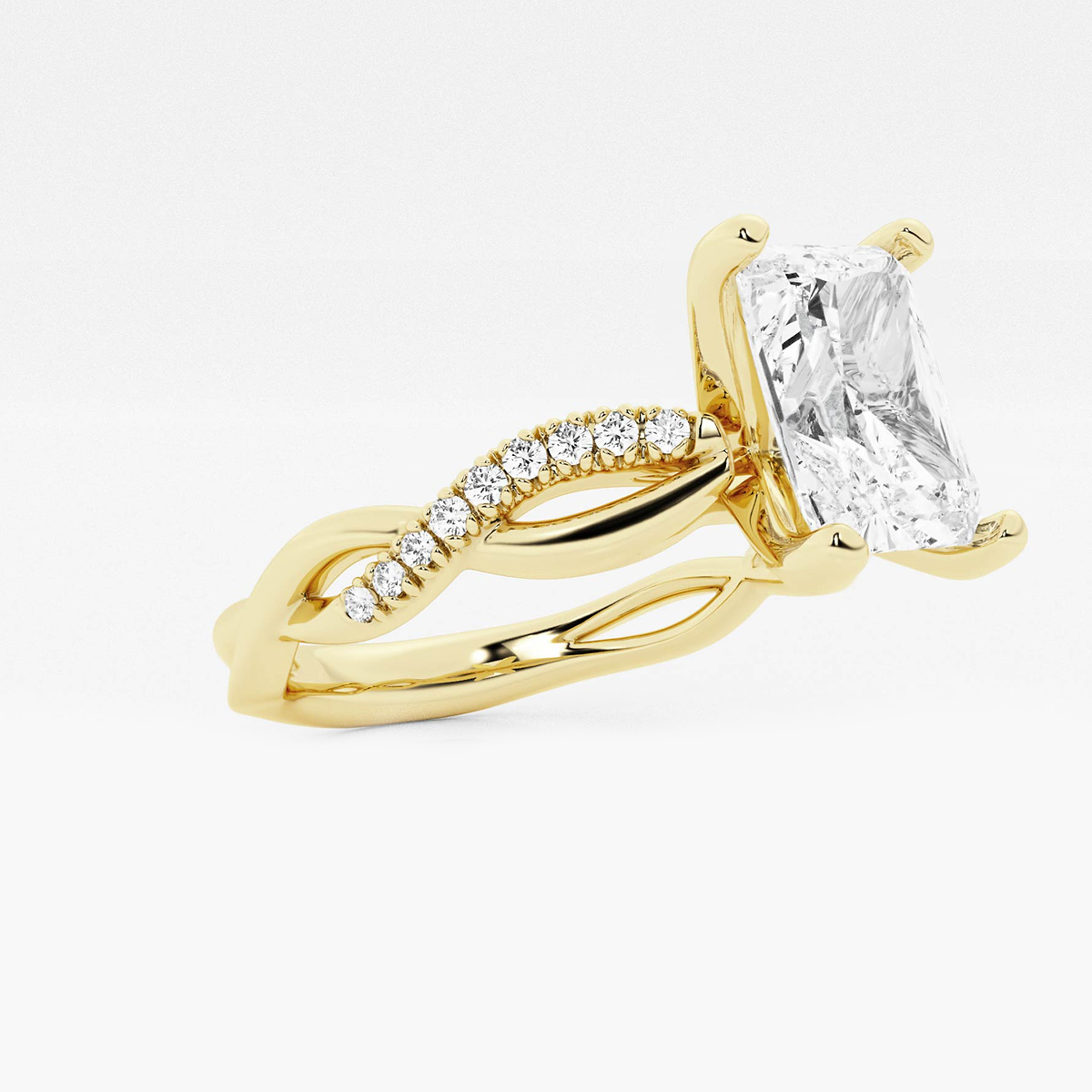 Additional Image 1 for  1 5/8 ctw Radiant Lab Grown Diamond Intertwined Engagement Ring