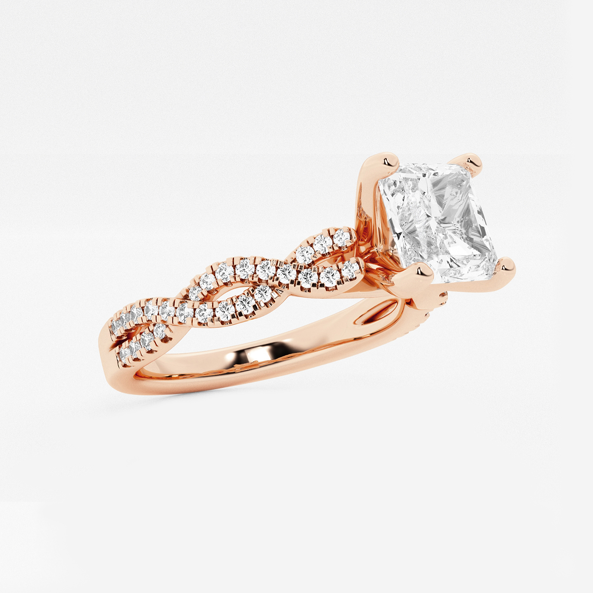 Additional Image 1 for  3 3/4 ctw Asscher Lab Grown Diamond Double Twist Engagement Ring