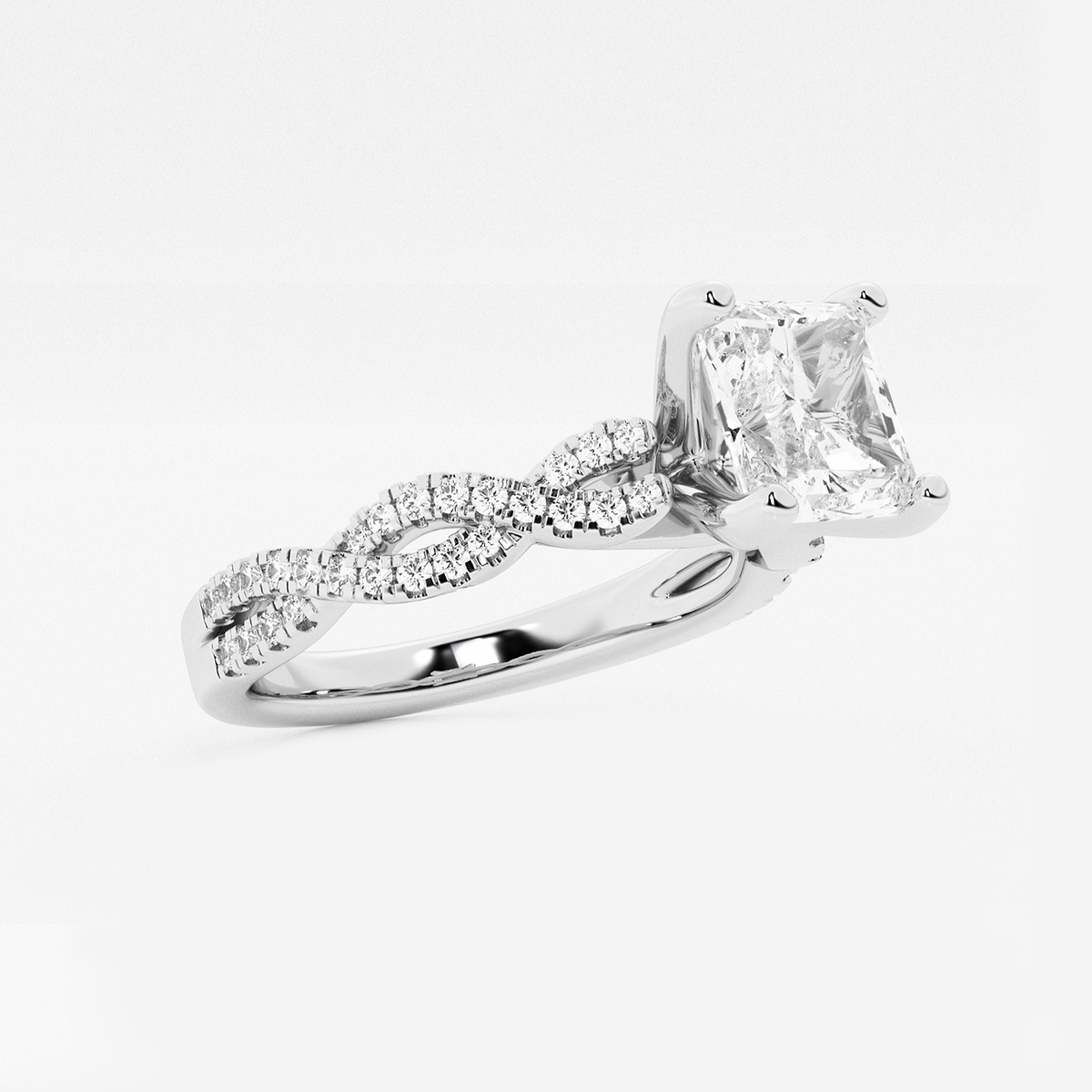 Additional Image 1 for  1 3/4 ctw Asscher Lab Grown Diamond Double Twist Engagement Ring