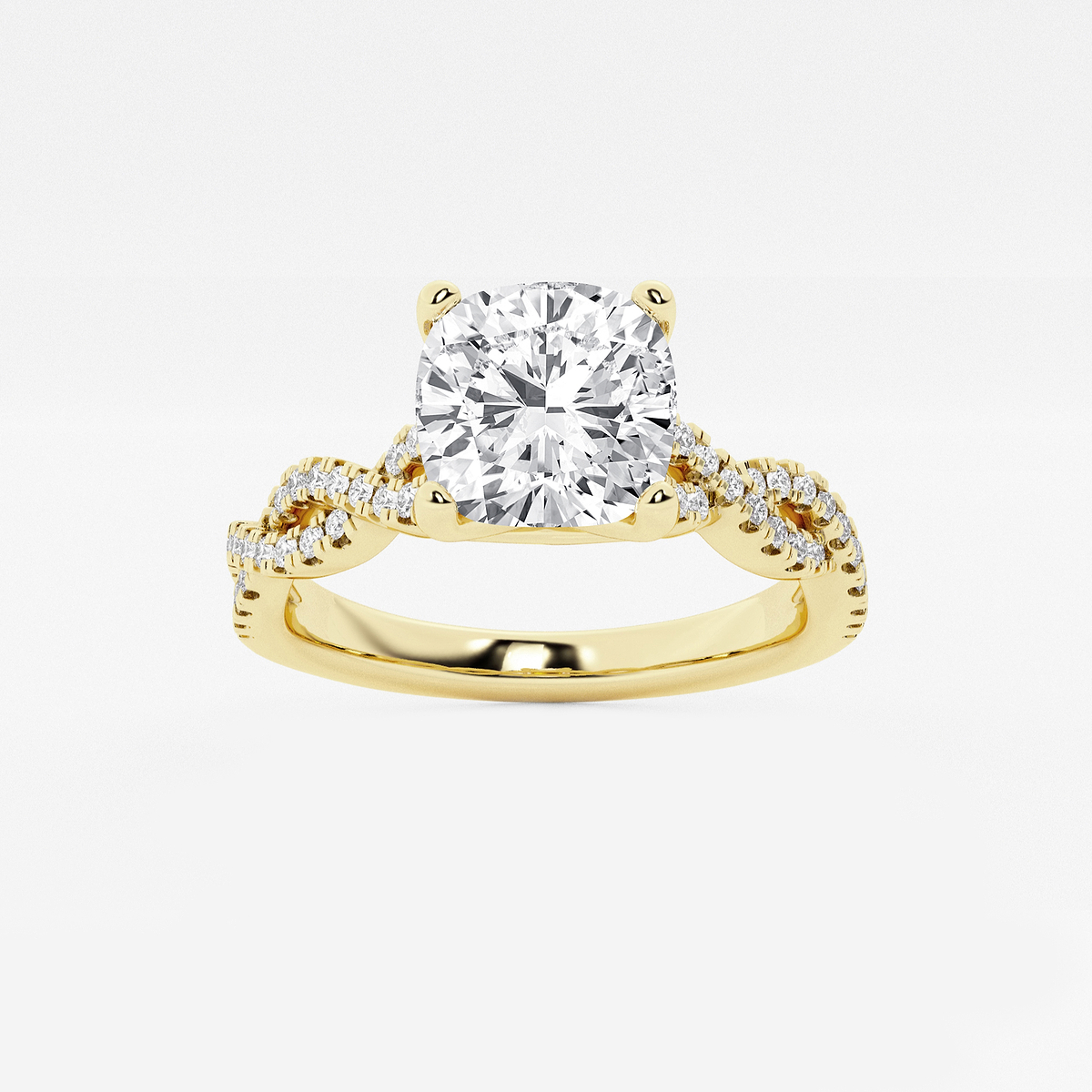 6 1/3 ctw Cushion Lab Grown Diamond Double Twist Engagement Ring