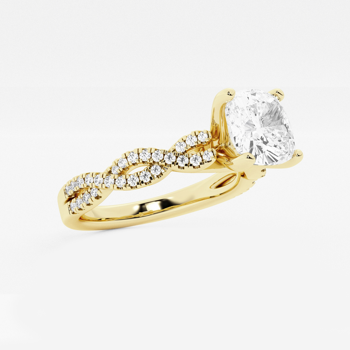 Additional Image 1 for  6 1/3 ctw Cushion Lab Grown Diamond Double Twist Engagement Ring