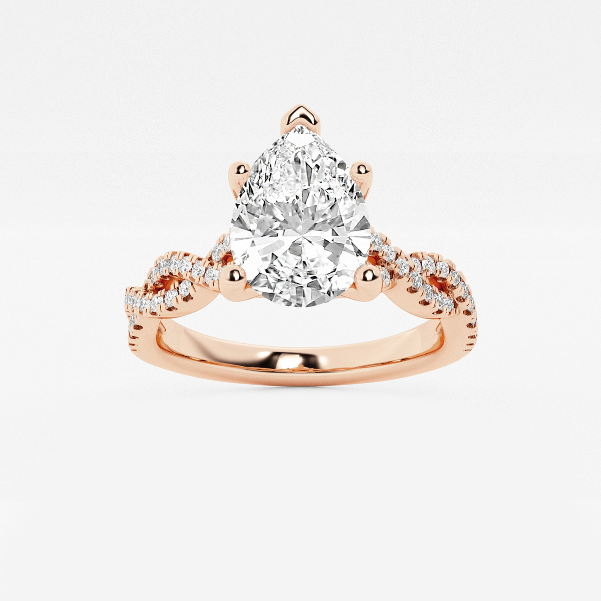 2 1/4 ctw Pear Lab Grown Diamond Double Twist Engagement Ring