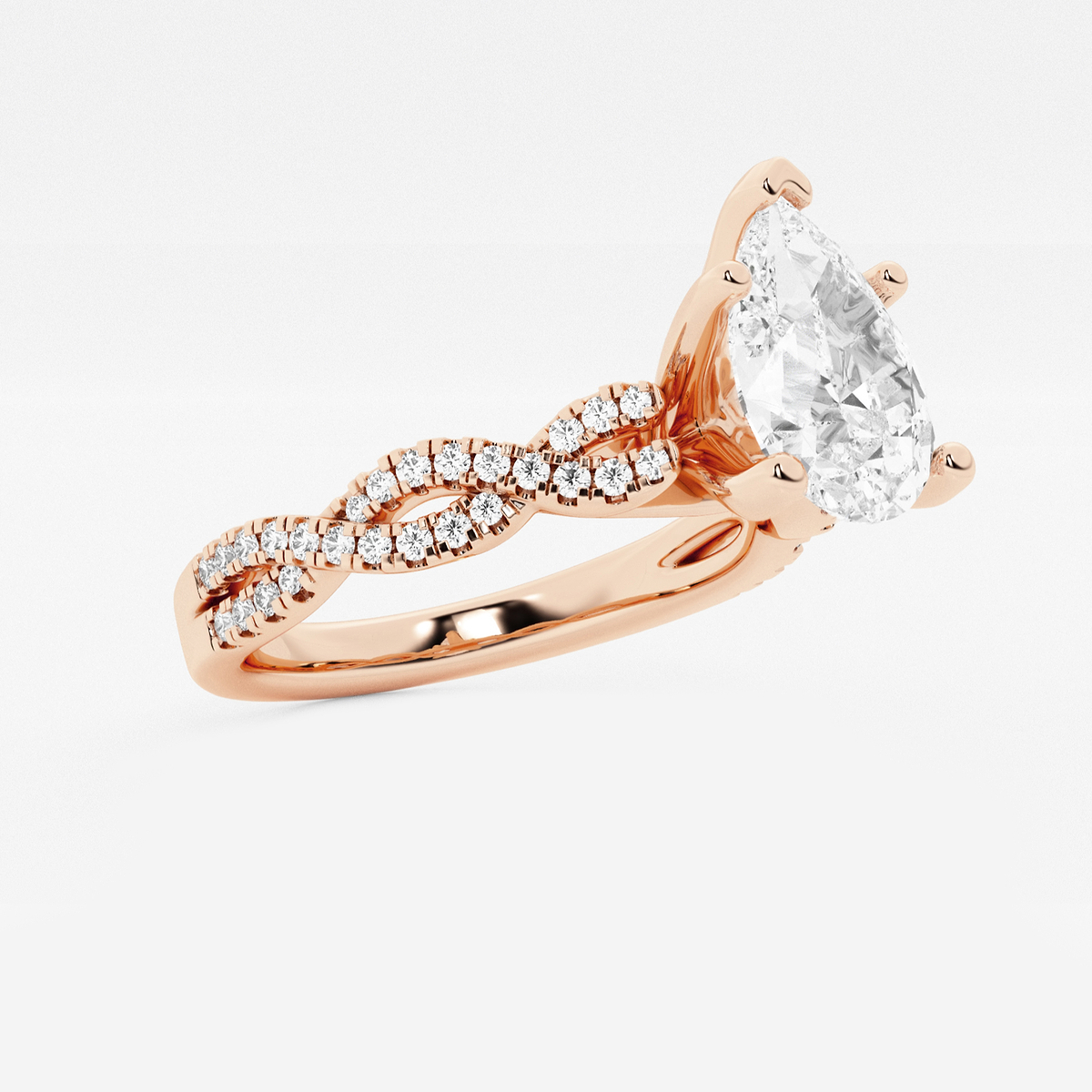 Additional Image 1 for  2 1/4 ctw Pear Lab Grown Diamond Double Twist Engagement Ring