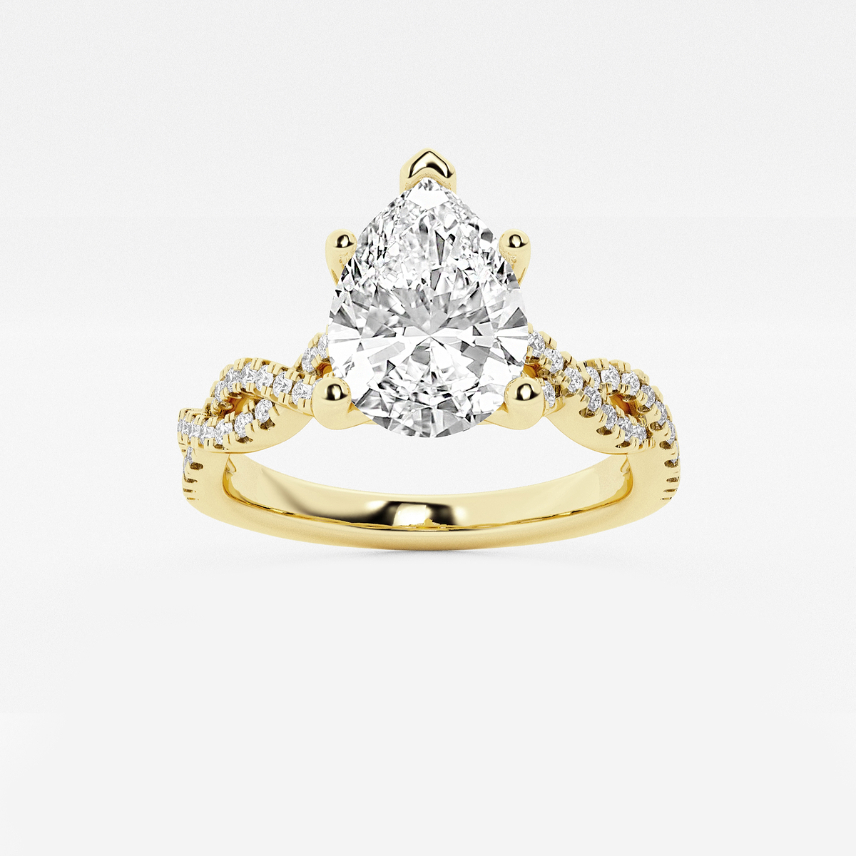 4 1/3 ctw Pear Lab Grown Diamond Double Twist Engagement Ring