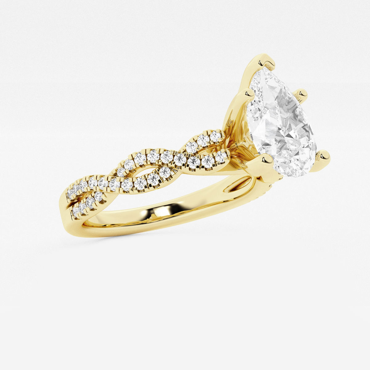Additional Image 1 for  4 1/3 ctw Pear Lab Grown Diamond Double Twist Engagement Ring