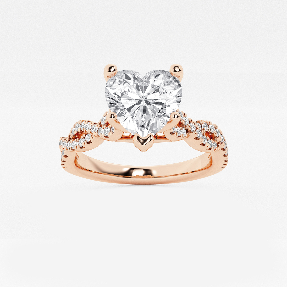 2 3/4 ctw Heart Lab Grown Diamond Double Twist Engagement Ring