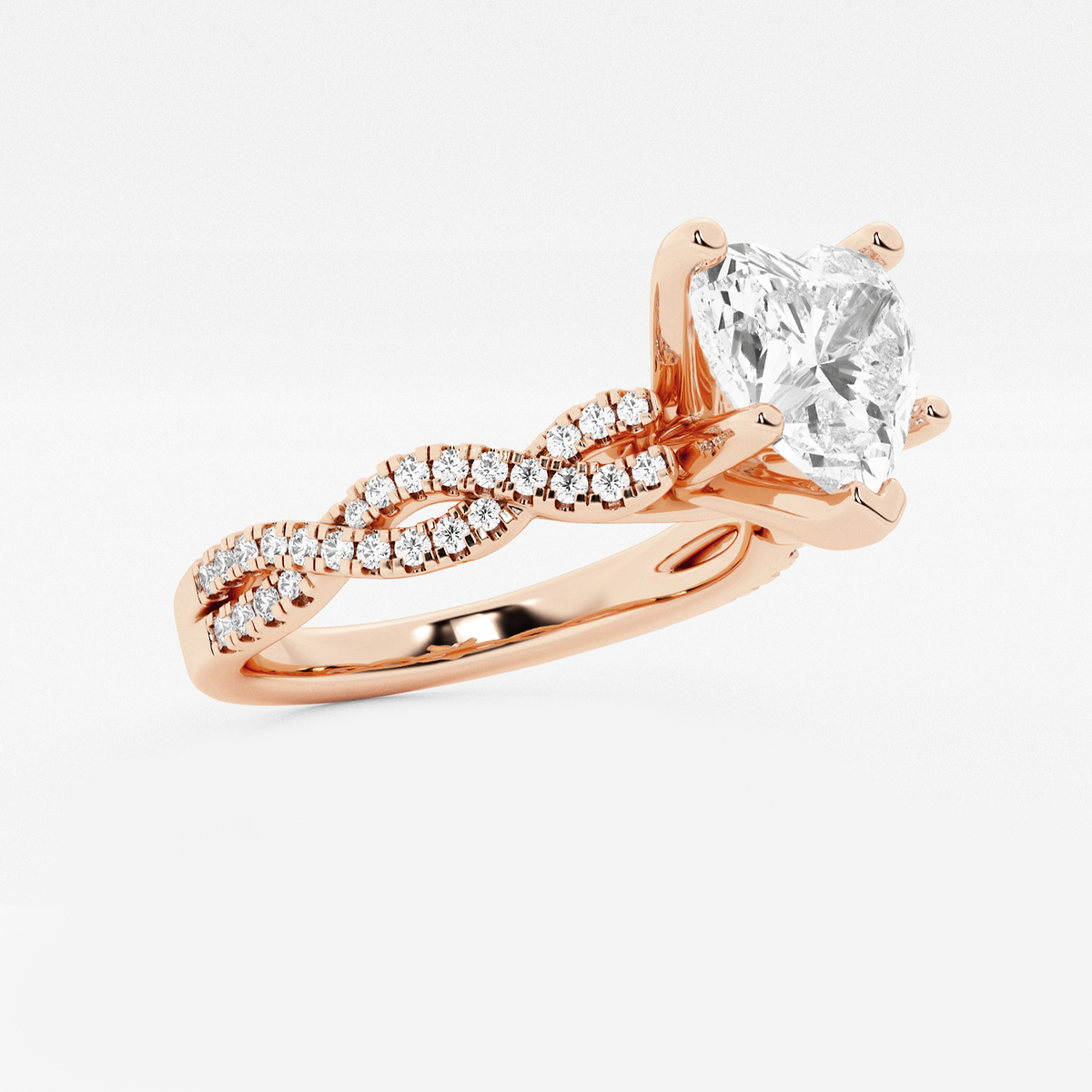 Additional Image 1 for  2 3/4 ctw Heart Lab Grown Diamond Double Twist Engagement Ring