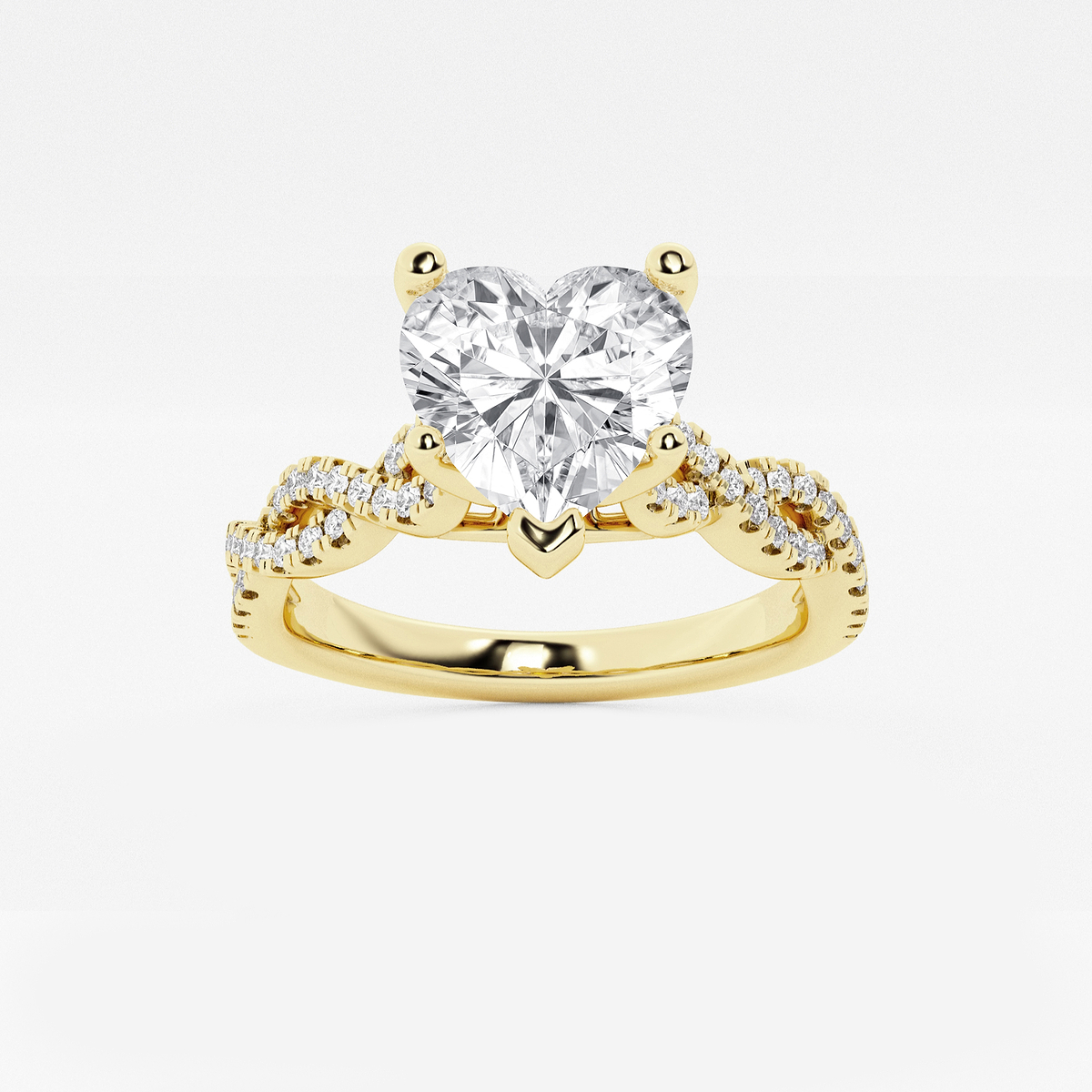 2 1/4 ctw Heart Lab Grown Diamond Double Twist Engagement Ring