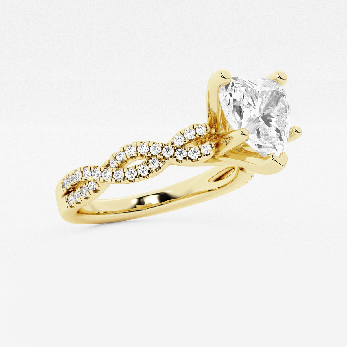 Additional Image 1 for  2 1/4 ctw Heart Lab Grown Diamond Double Twist Engagement Ring