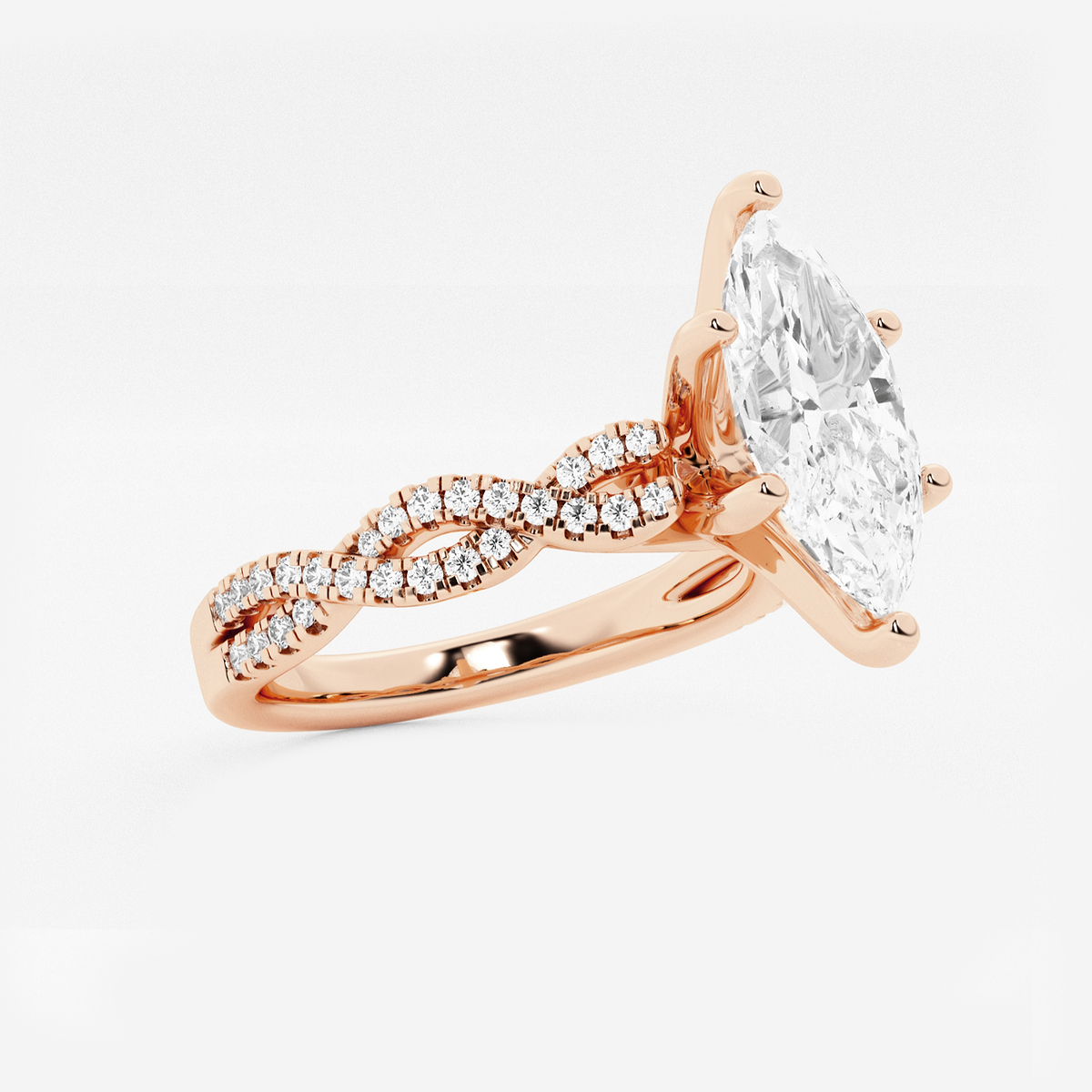 Additional Image 1 for  1 3/4 ctw Marquise Lab Grown Diamond Double Twist Engagement Ring