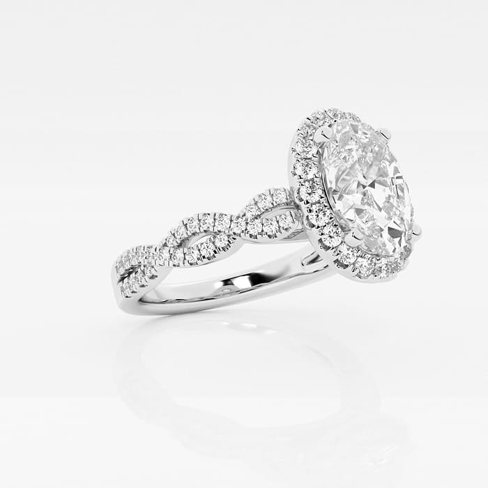 Additional Image 1 for  2 1/2 ctw Oval Lab Grown Diamond Double Twist Halo Engagement Ring