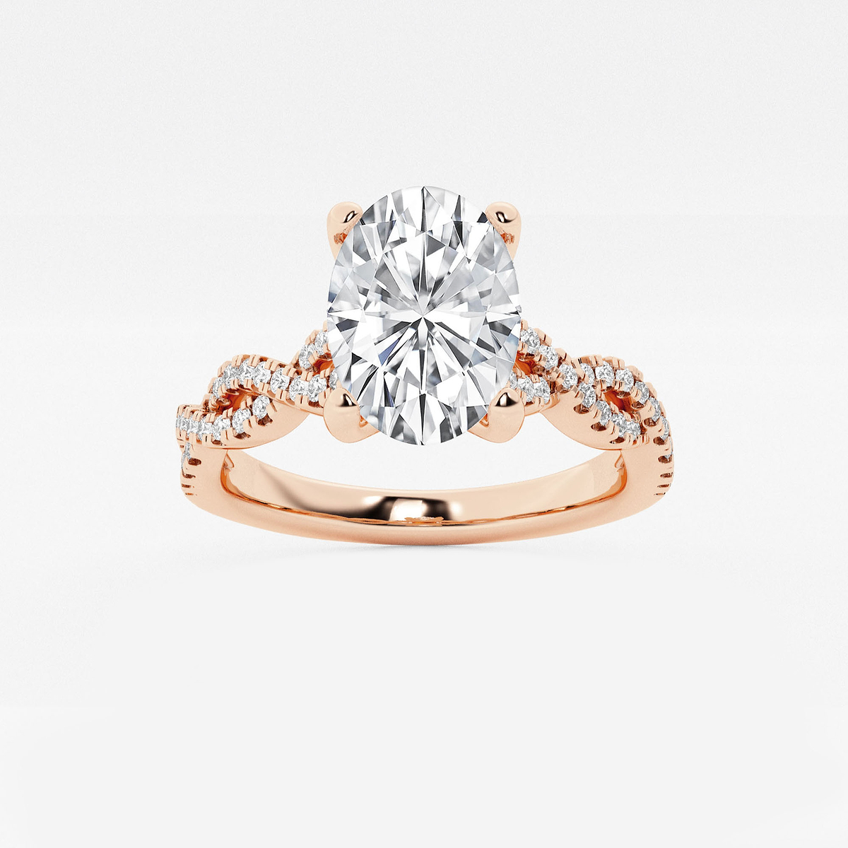 1 3/4 ctw Oval Lab Grown Diamond Double Twist Engagement Ring