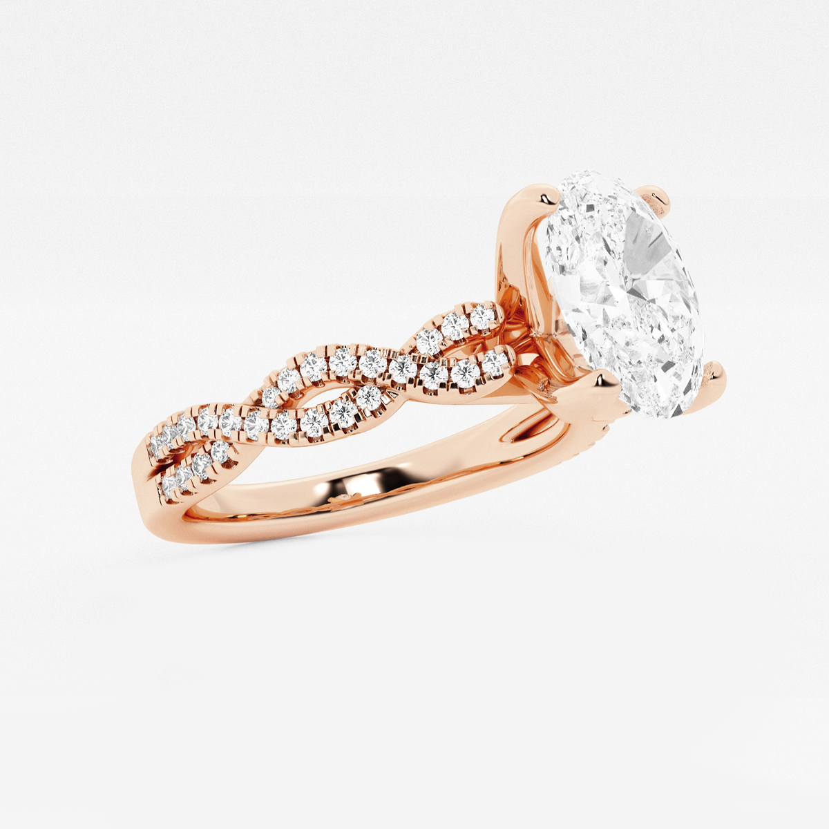 Additional Image 1 for  1 3/4 ctw Oval Lab Grown Diamond Double Twist Engagement Ring