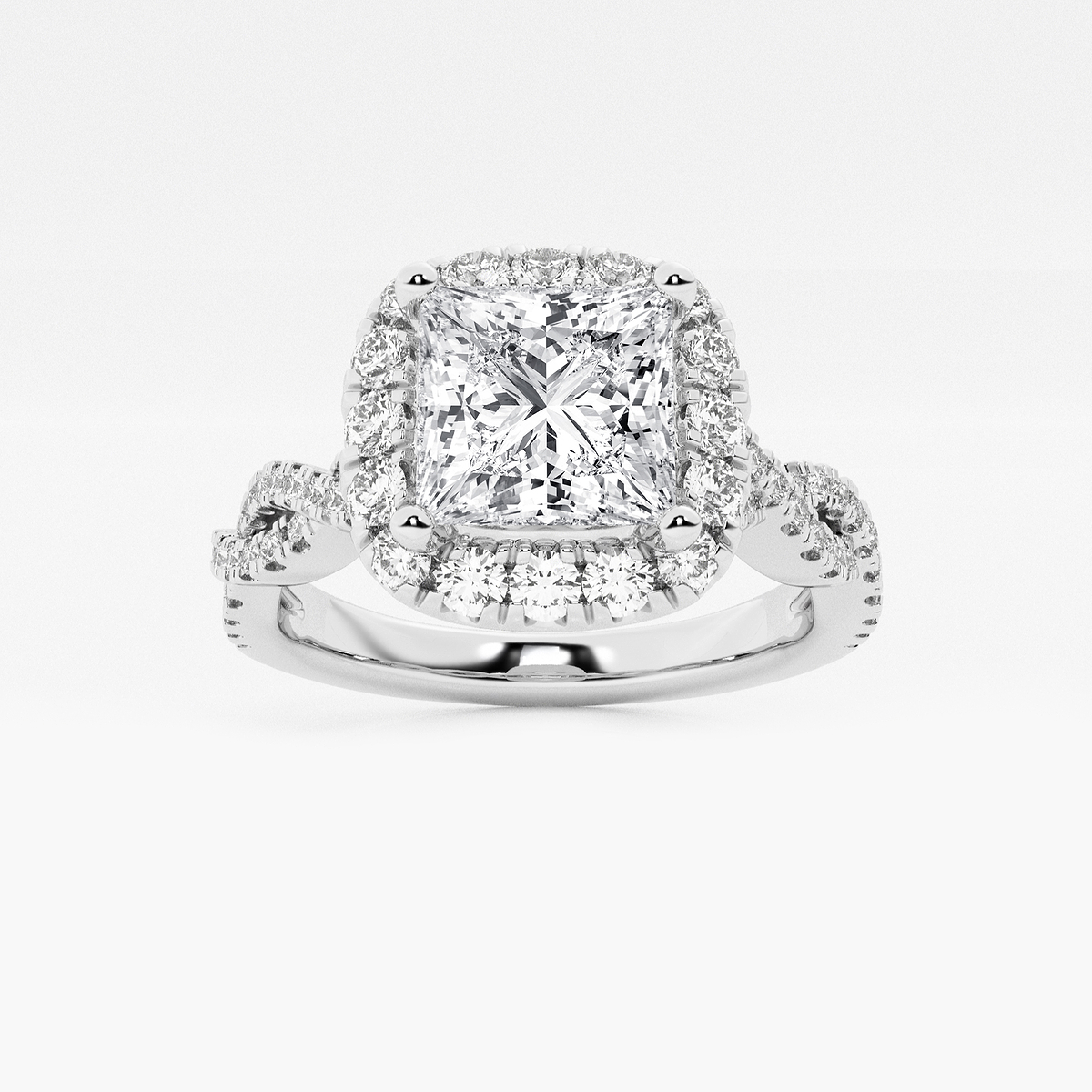 Audrey 1/2 ctw Princess Lab Grown Diamond Double Twist Halo