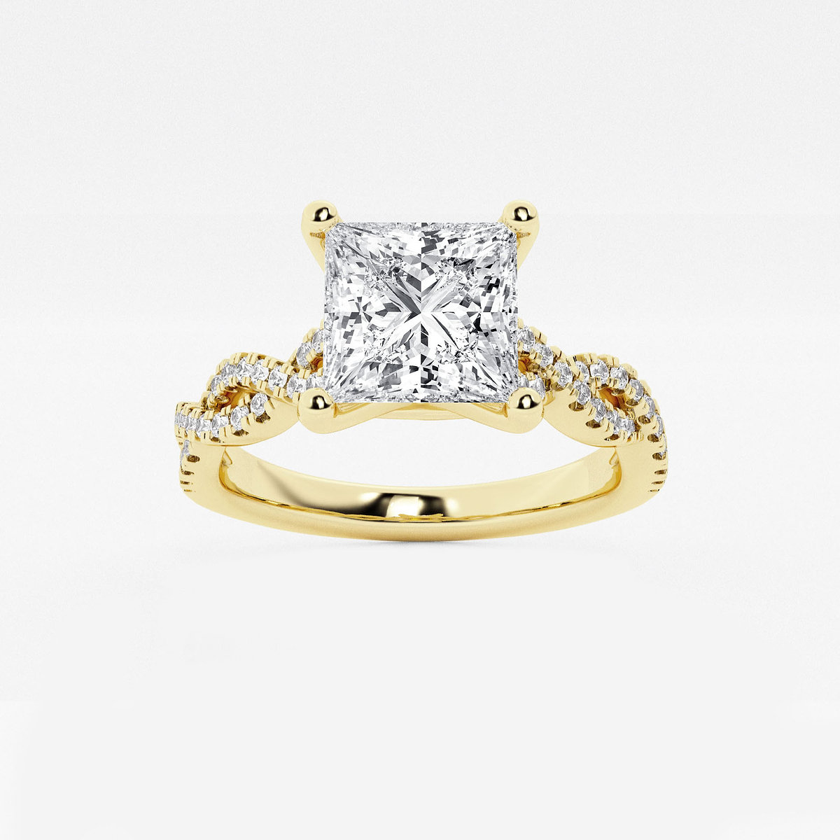 2 3/4 ctw Princess Lab Grown Diamond Double Twist Engagement Ring