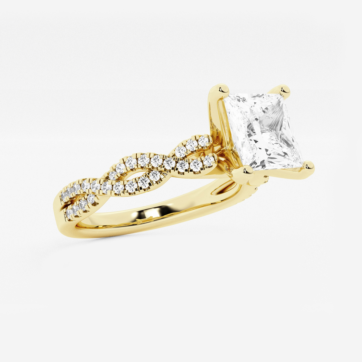 Additional Image 1 for  2 3/4 ctw Princess Lab Grown Diamond Double Twist Engagement Ring