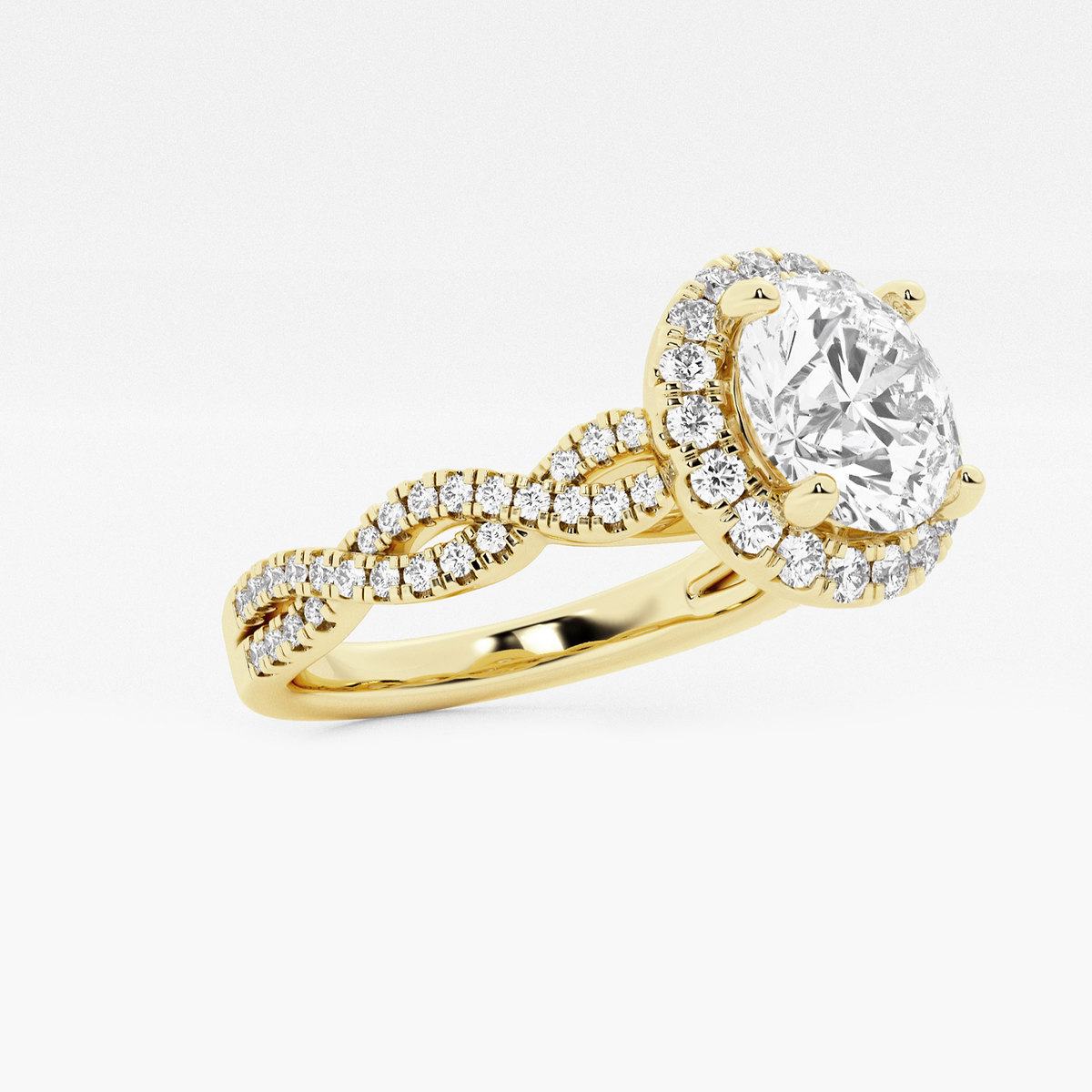 Additional Image 1 for  2 1/2 ctw Round Lab Grown Diamond Double Twist Halo Engagement Ring