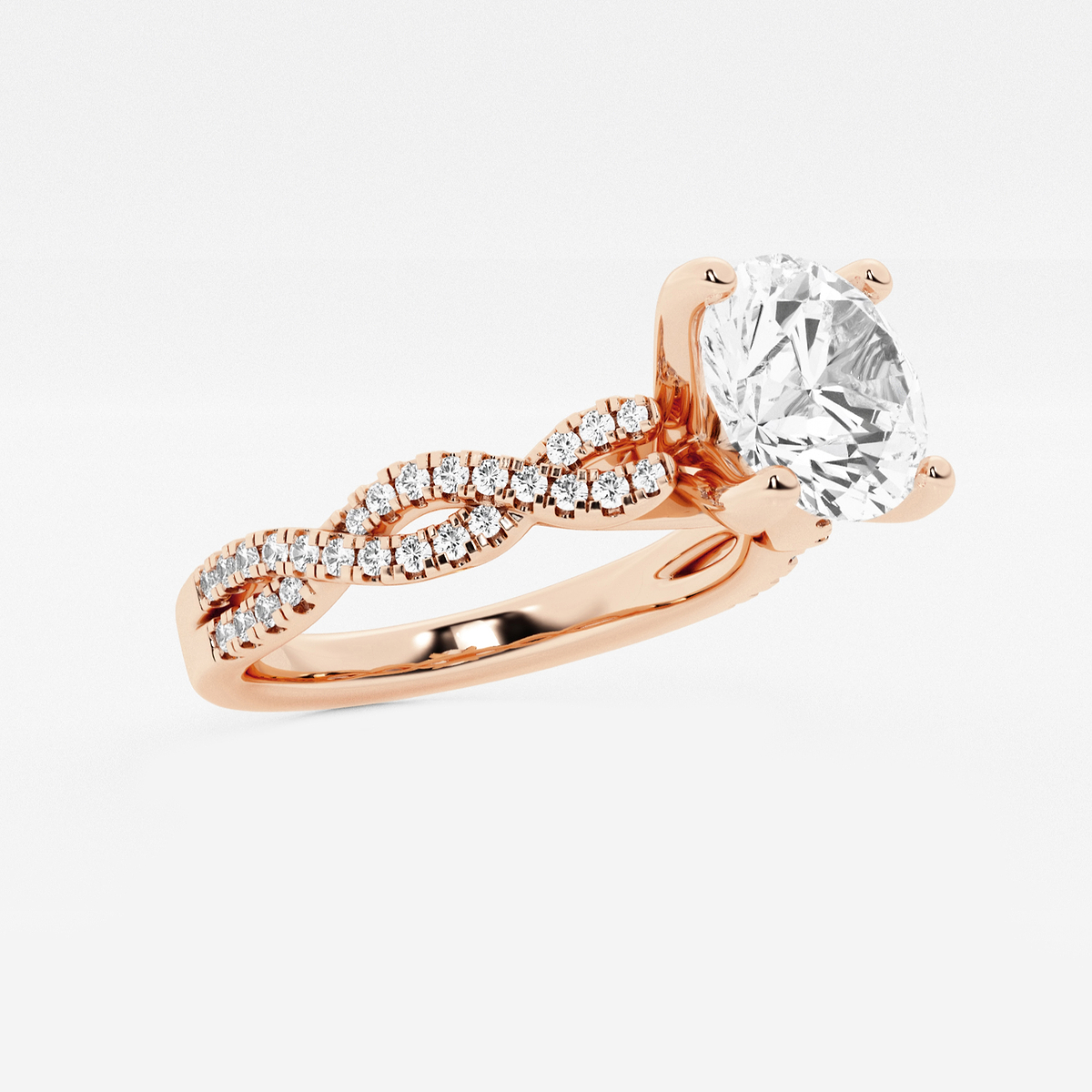 Additional Image 1 for  3 1/4 ctw Round Lab Grown Diamond Double Twist Engagement Ring