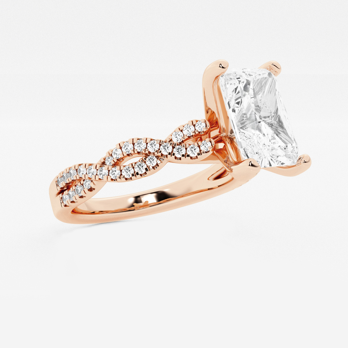 Additional Image 1 for  2 1/4 ctw Radiant Lab Grown Diamond Double Twist Engagement Ring