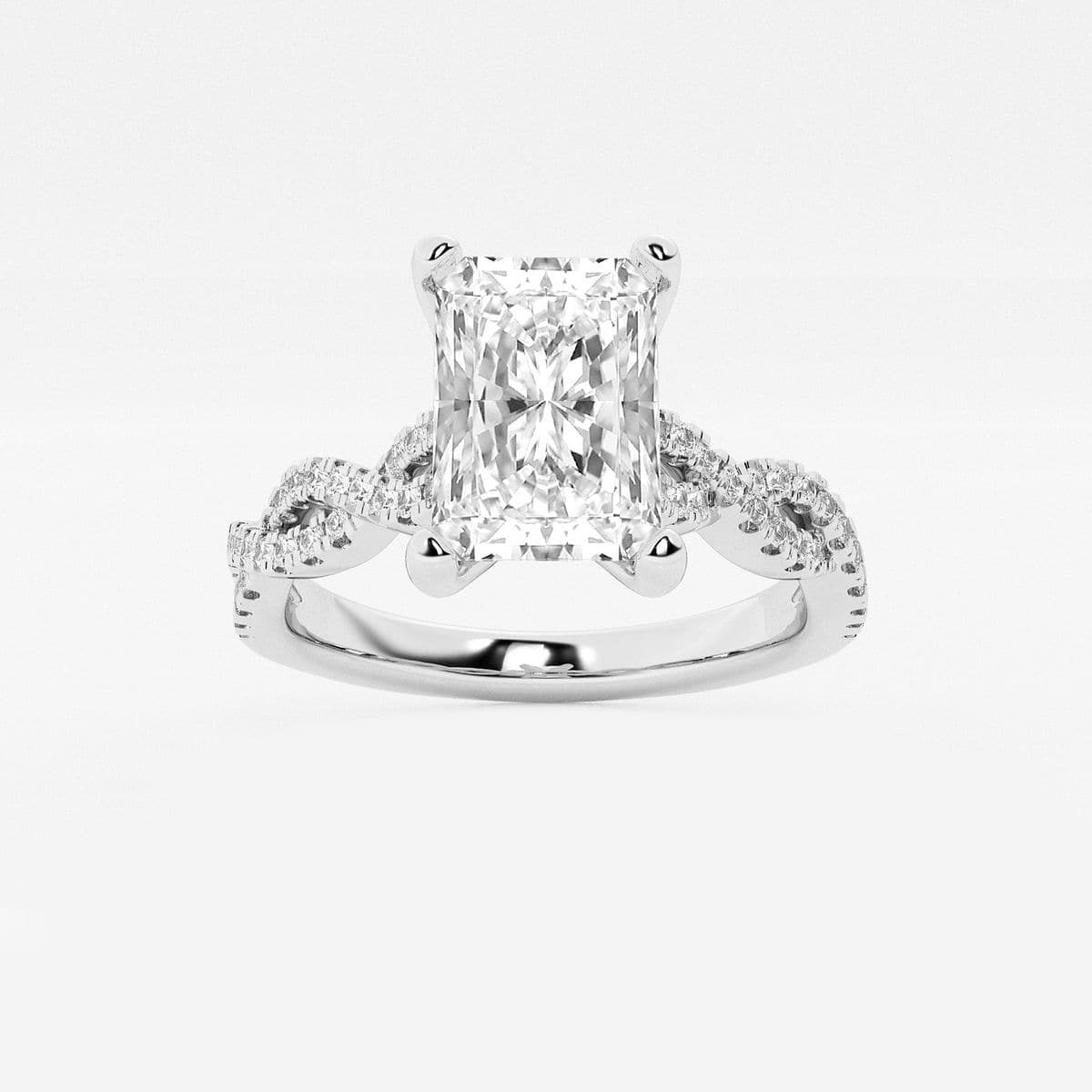 8 1/3 ctw Radiant Lab Grown Diamond Double Twist Engagement Ring