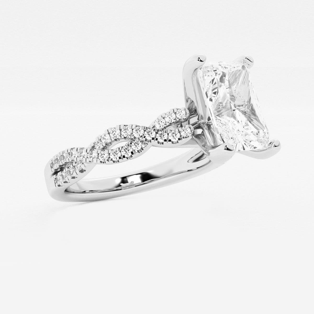 Additional Image 1 for  8 1/3 ctw Radiant Lab Grown Diamond Double Twist Engagement Ring