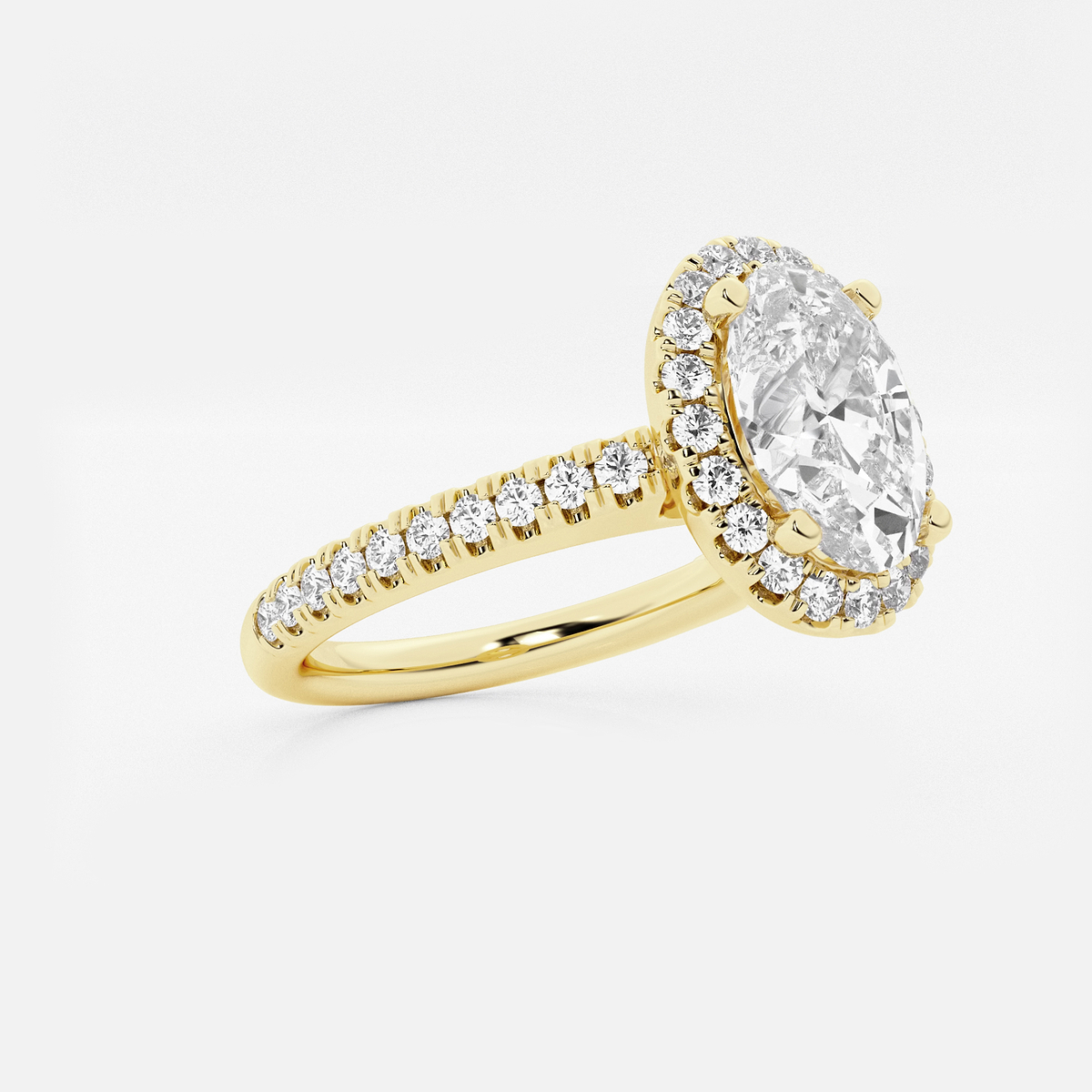 Additional Image 1 for  2 1/2 ctw Oval Lab Grown Diamond V-Prong Halo Engagement Ring