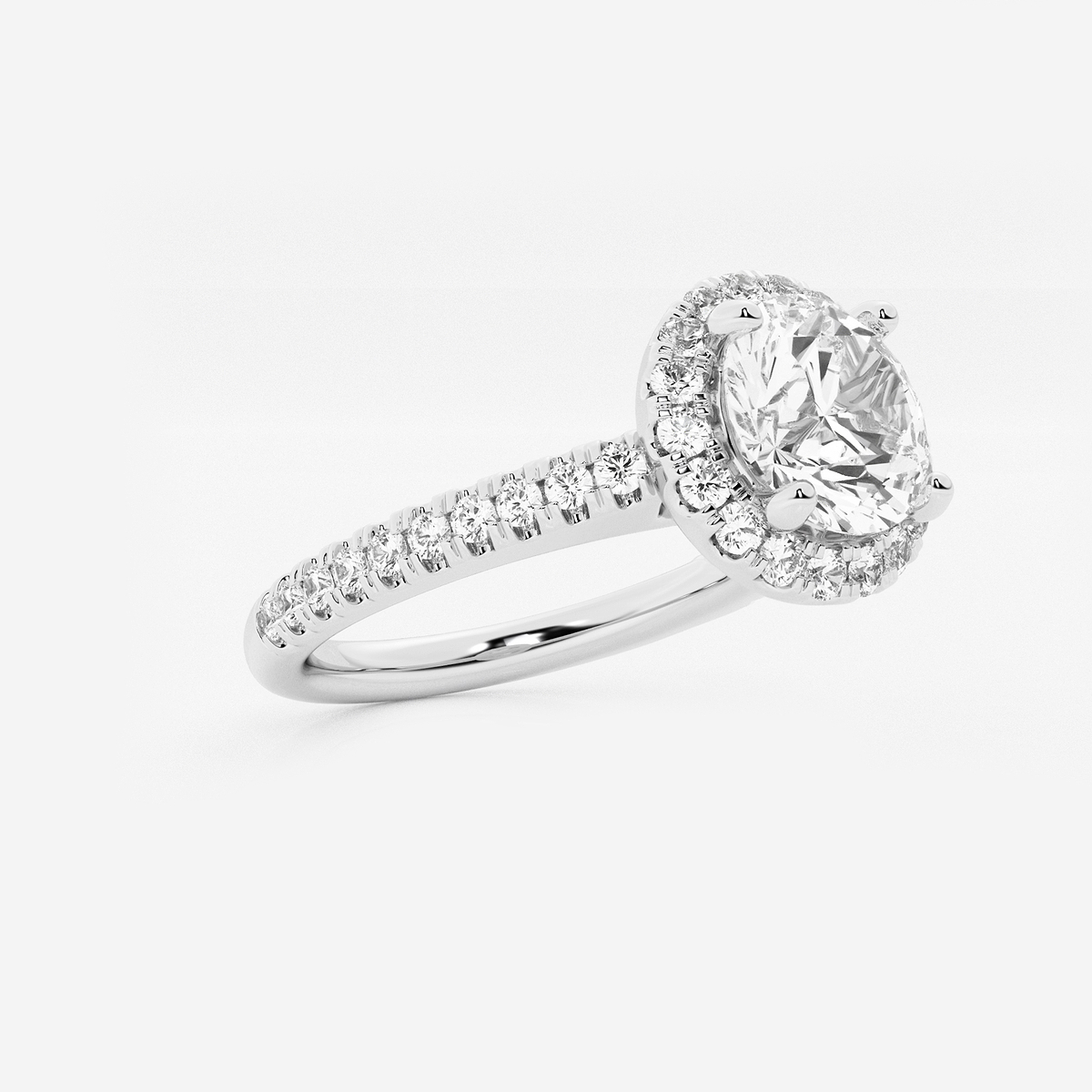 Additional Image 1 for  2 1/2 ctw Round Lab Grown Diamond V-Prong Halo Engagement Ring