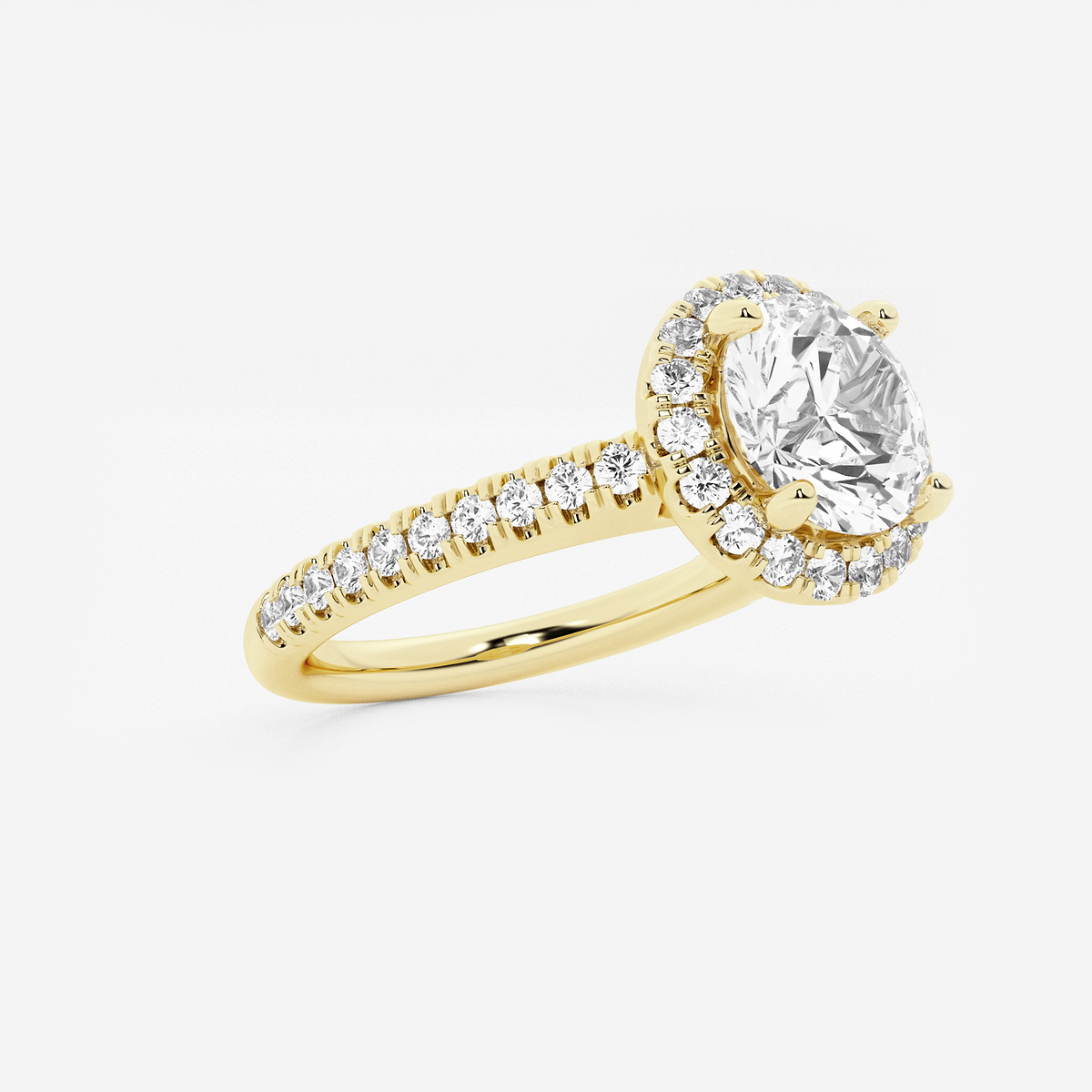 Additional Image 1 for  2 1/2 ctw Round Lab Grown Diamond V-Prong Halo Engagement Ring