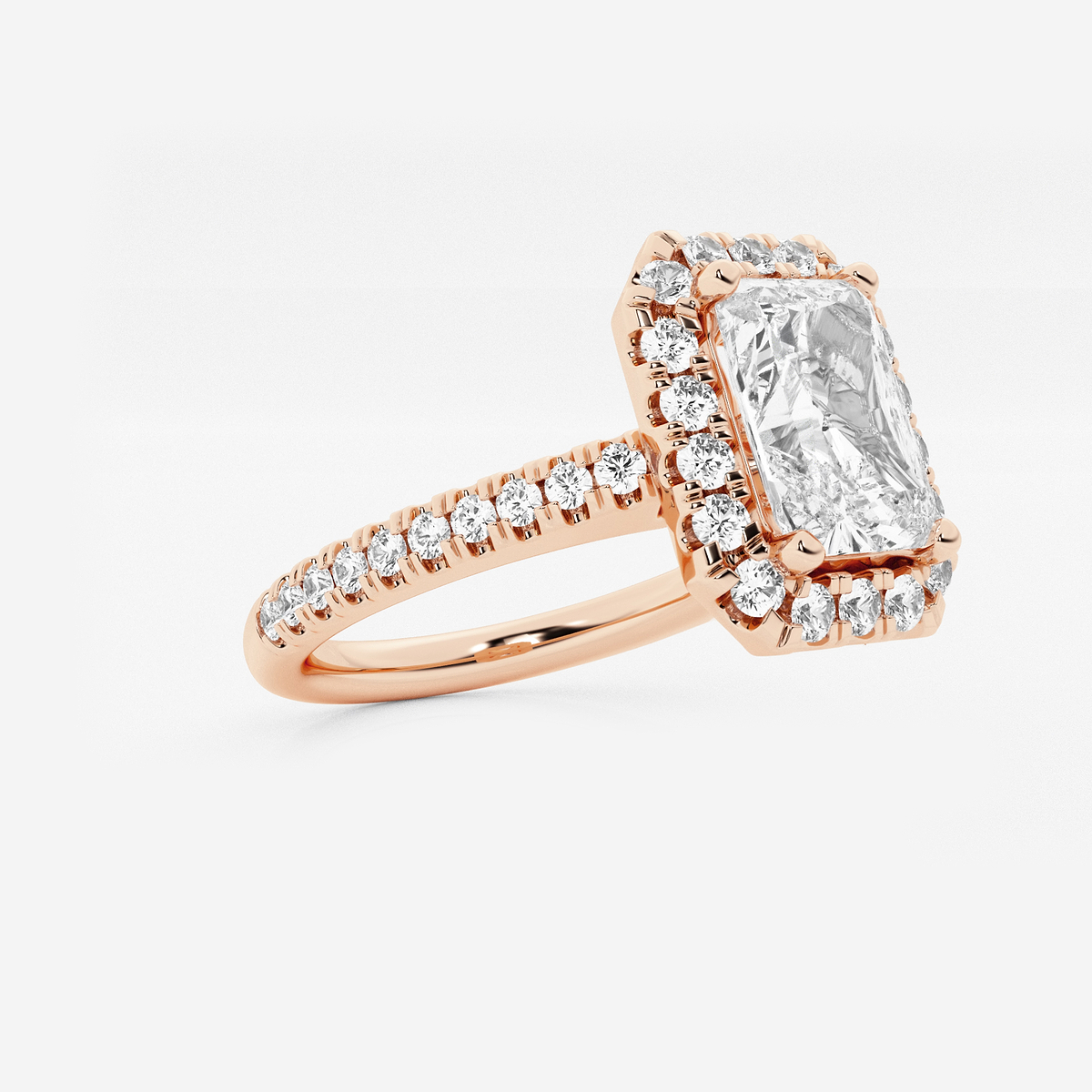 Additional Image 1 for  2 1/2 ctw Radiant Lab Grown Diamond V-Prong Halo Engagement Ring