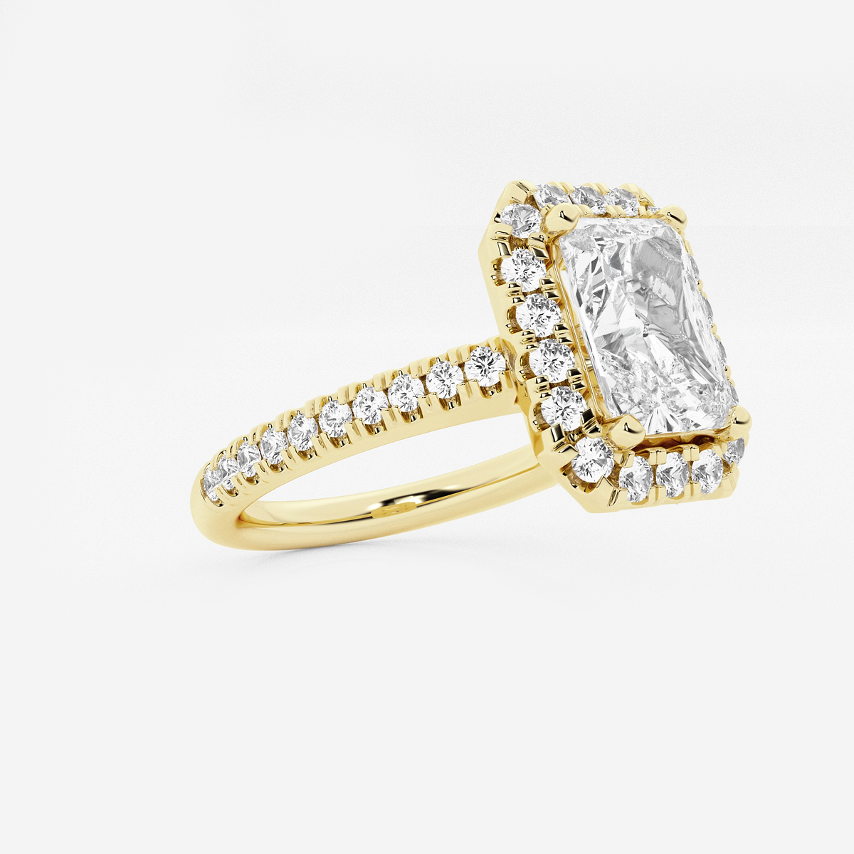 Additional Image 1 for  2 1/2 ctw Radiant Lab Grown Diamond V-Prong Halo Engagement Ring