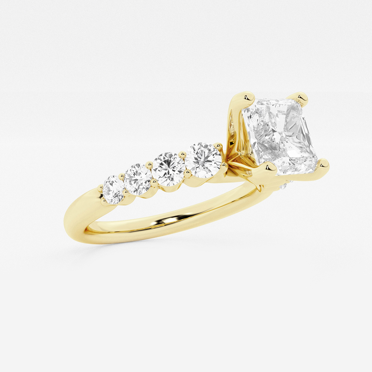 Additional Image 1 for  2 1/2 ctw Asscher Lab Grown Diamond Graduated Engagement Ring