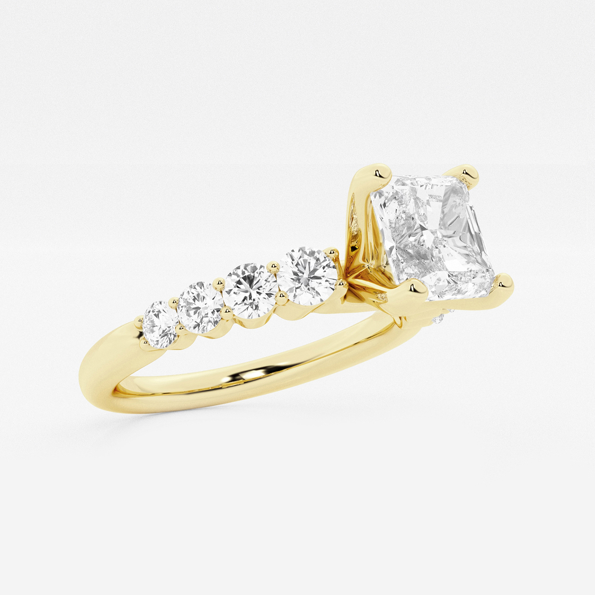 Additional Image 1 for  3 ctw Asscher Lab Grown Diamond Graduated Engagement Ring