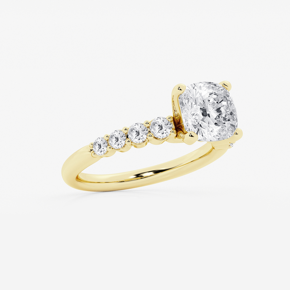 Additional Image 1 for  3 ctw Cushion Lab Grown Diamond Graduated Engagement Ring